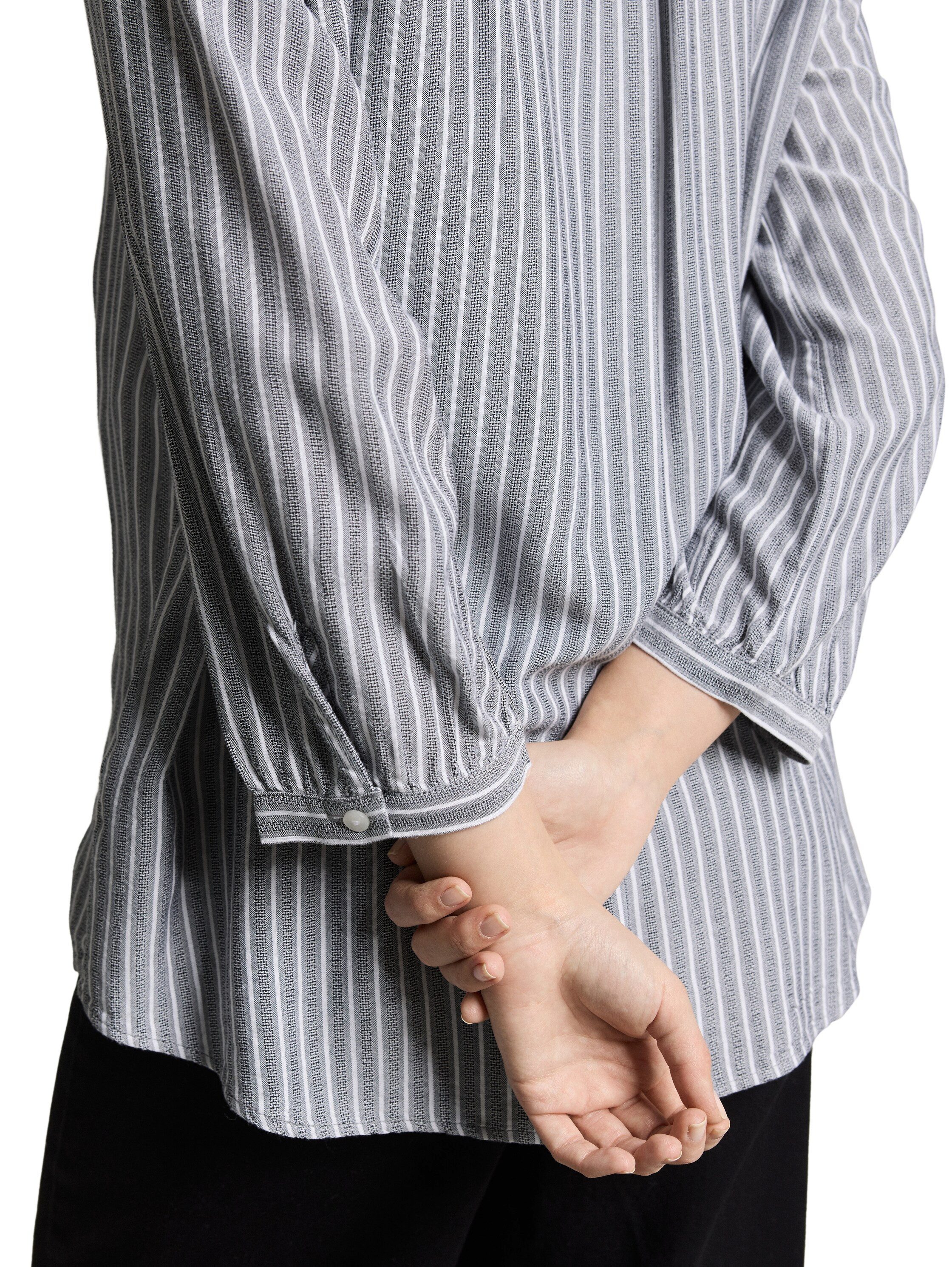 TOM TAILOR Klassische Bluse Regular mit Streifen Muster
