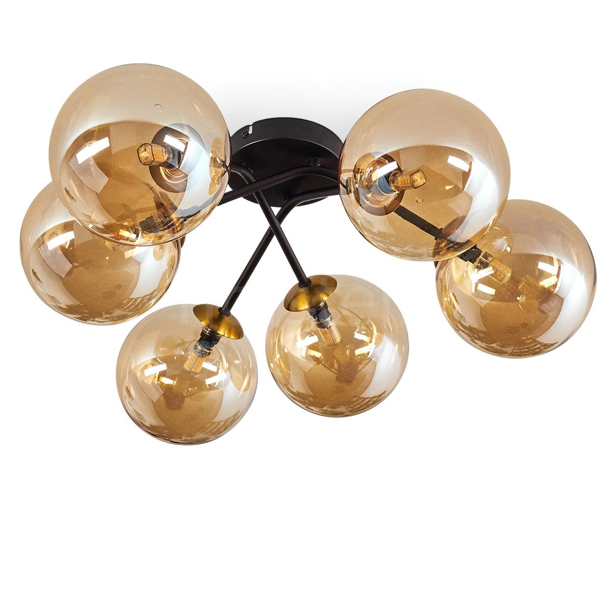 hofstein Deckenleuchte Deckenlampe aus Metall/Glas in günstig online kaufen