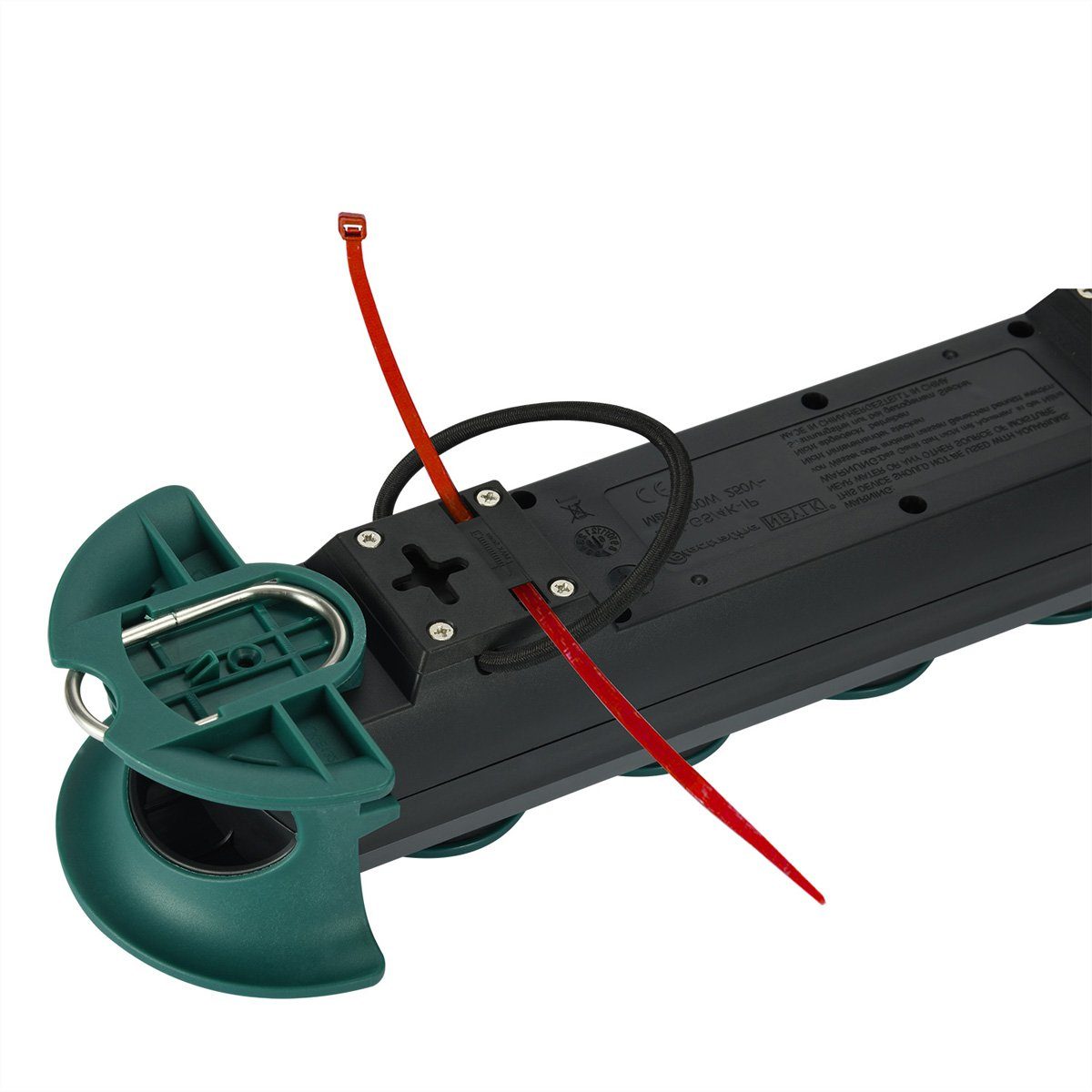 Bachmann HOOK Outdoor 4x Schutzkontakt IP44 und 4 Klappdeckeln, Schalter (Kabellänge mit Kunststoff, Steckdosenleiste m)