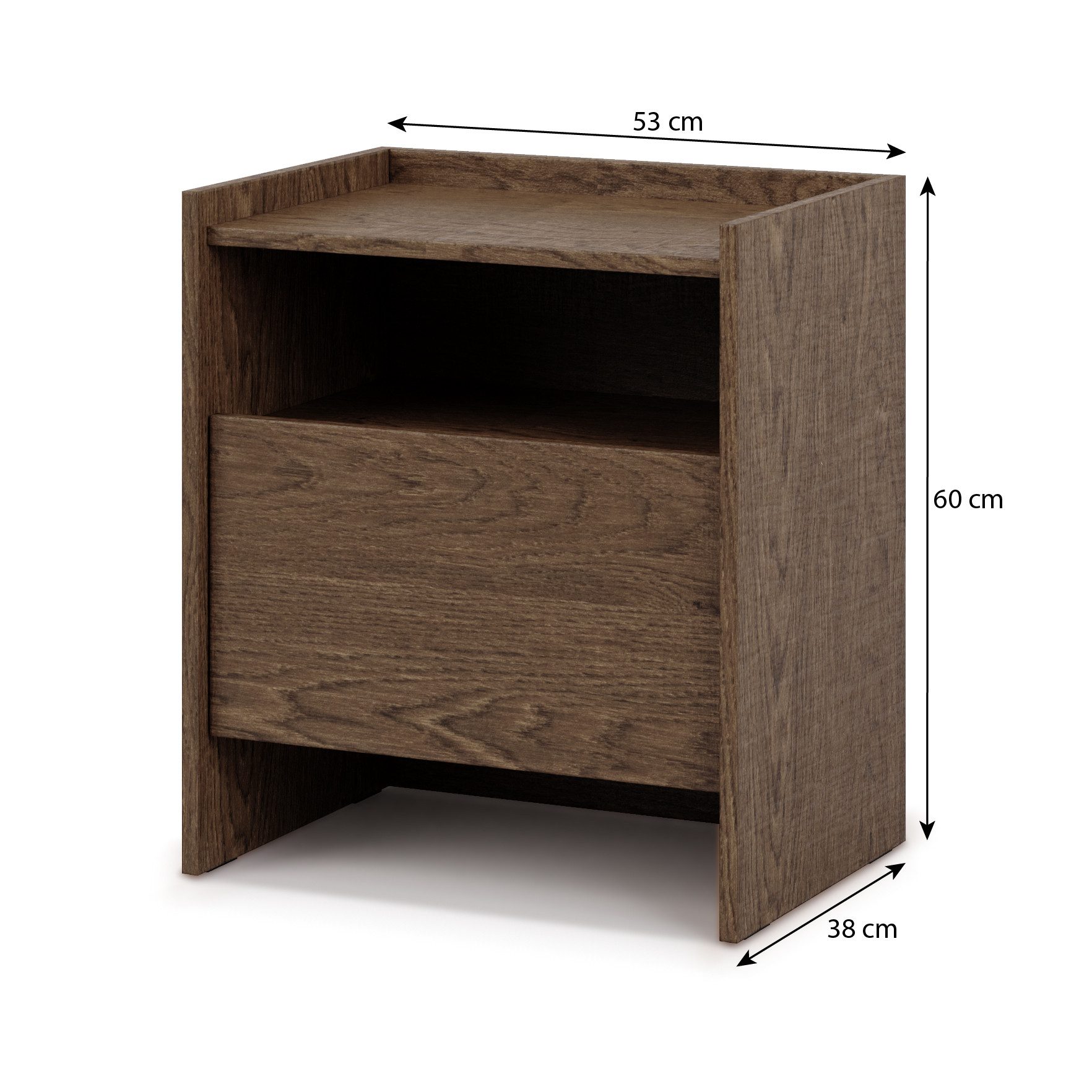 Beautysofa Nachttisch JUNI mit Schublade (Offene Ablagefläche, im Japandi-S günstig online kaufen