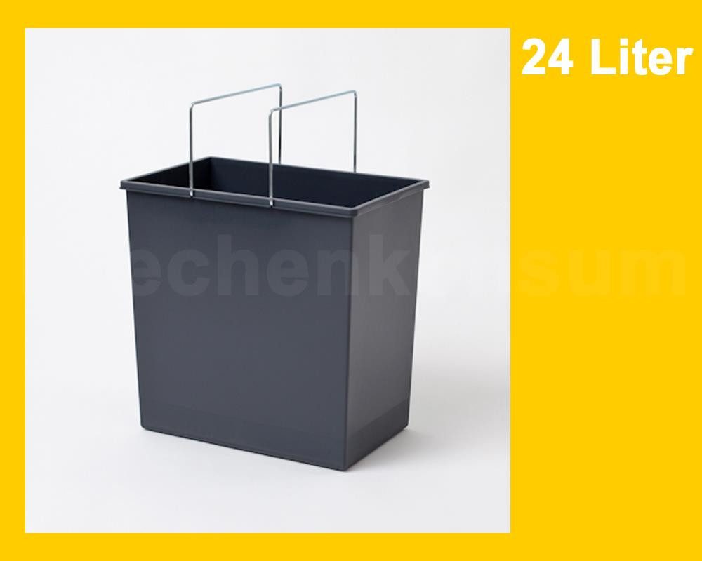 Hailo Einbaumülleimer Inneneimer 1050209 dunkelgrau 24 Liter 345 x 220 x 350 mm 2 Henkel