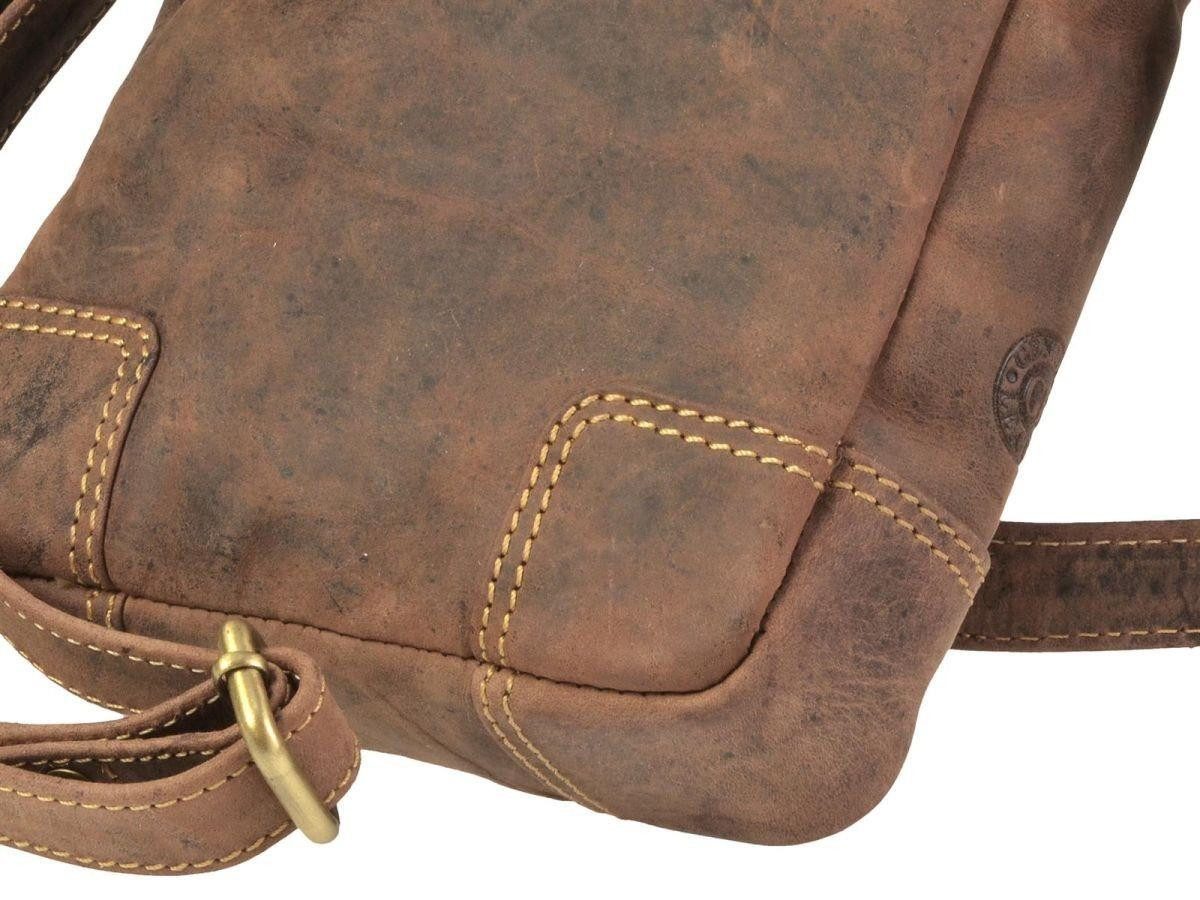 Greenburry Umhängetasche "Vintage" Leder, used Look, Schultertasche, Herrentasche, 17x23cm
