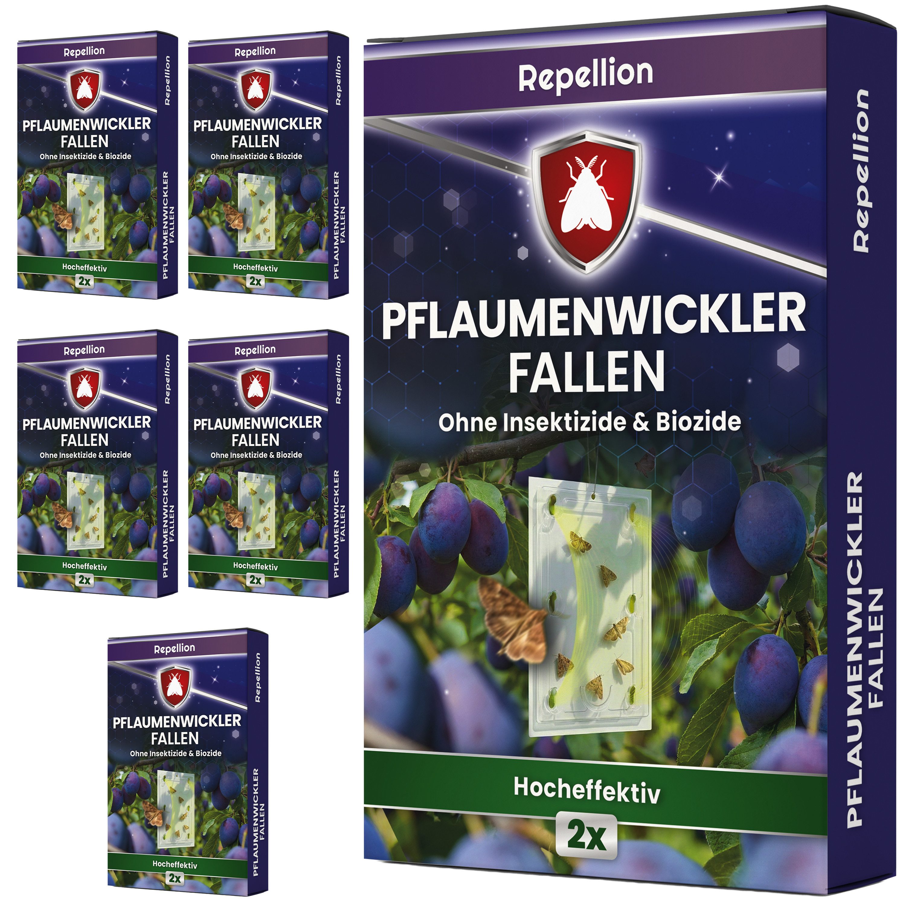 Repellion Klebefalle Pflaumenwicklerfalle für Pflaumen- & Zwetschgenbäume, Pheromonfalle gegen Obstmaden – Giftfrei & Bio-konform