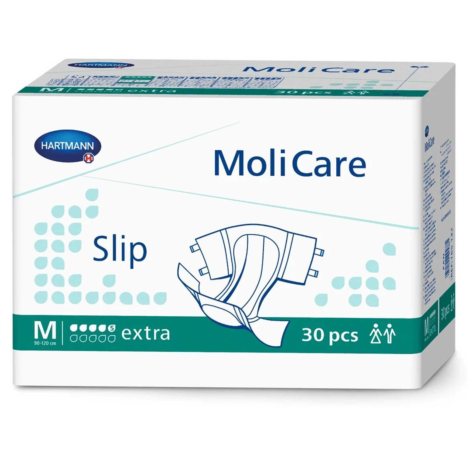 Molicare Inkontinenzslip MoliCare Slip extra 5 Tropfen M 30 Stück (Packung, 30-St., 30 Stück gesamt, 1 Packung à 30 Stück) Wiederverschließbare Klett-Klebeverschlüsse, Geruchsneutralisation