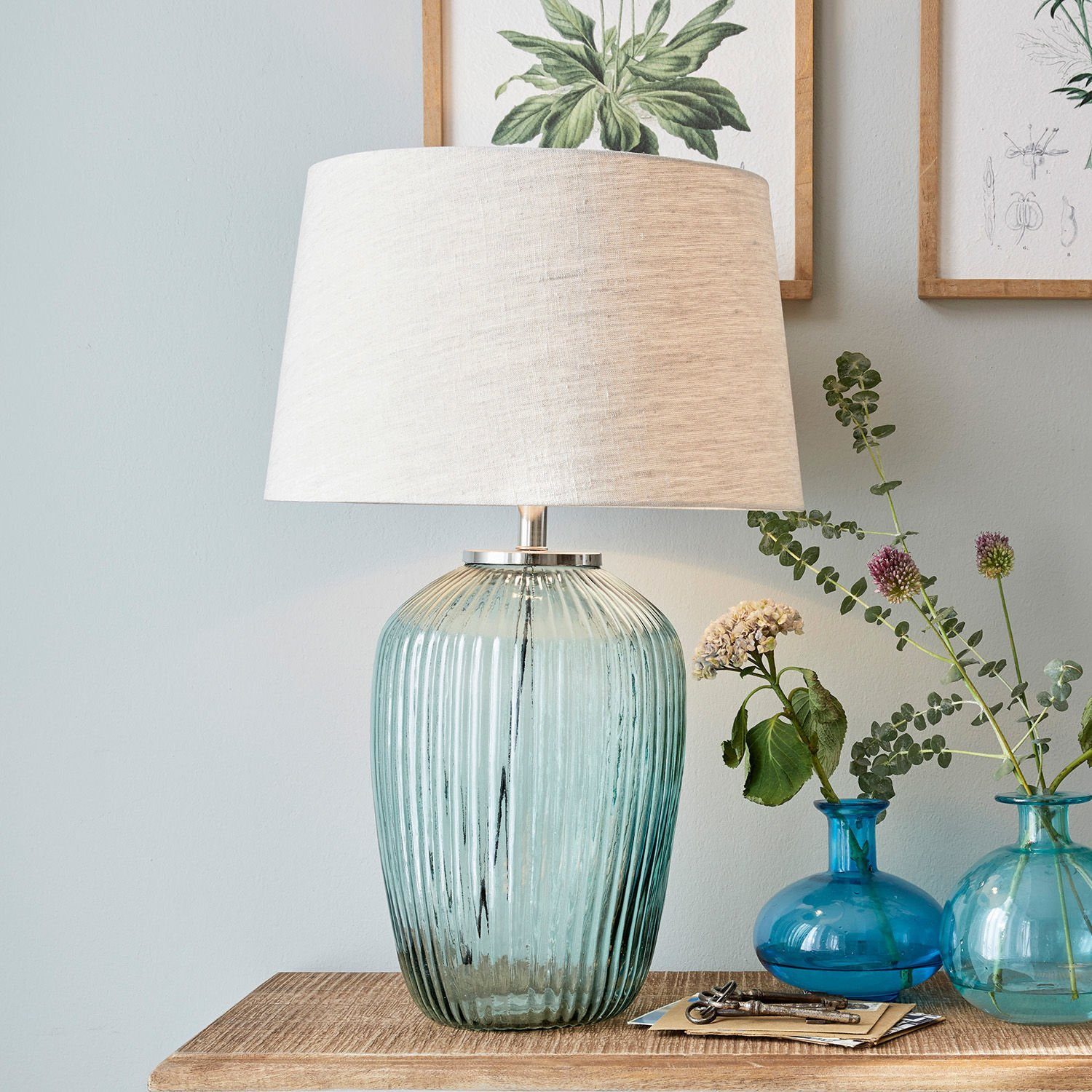 Mirabeau Tischleuchte Tischlampe Fenis creme/grün