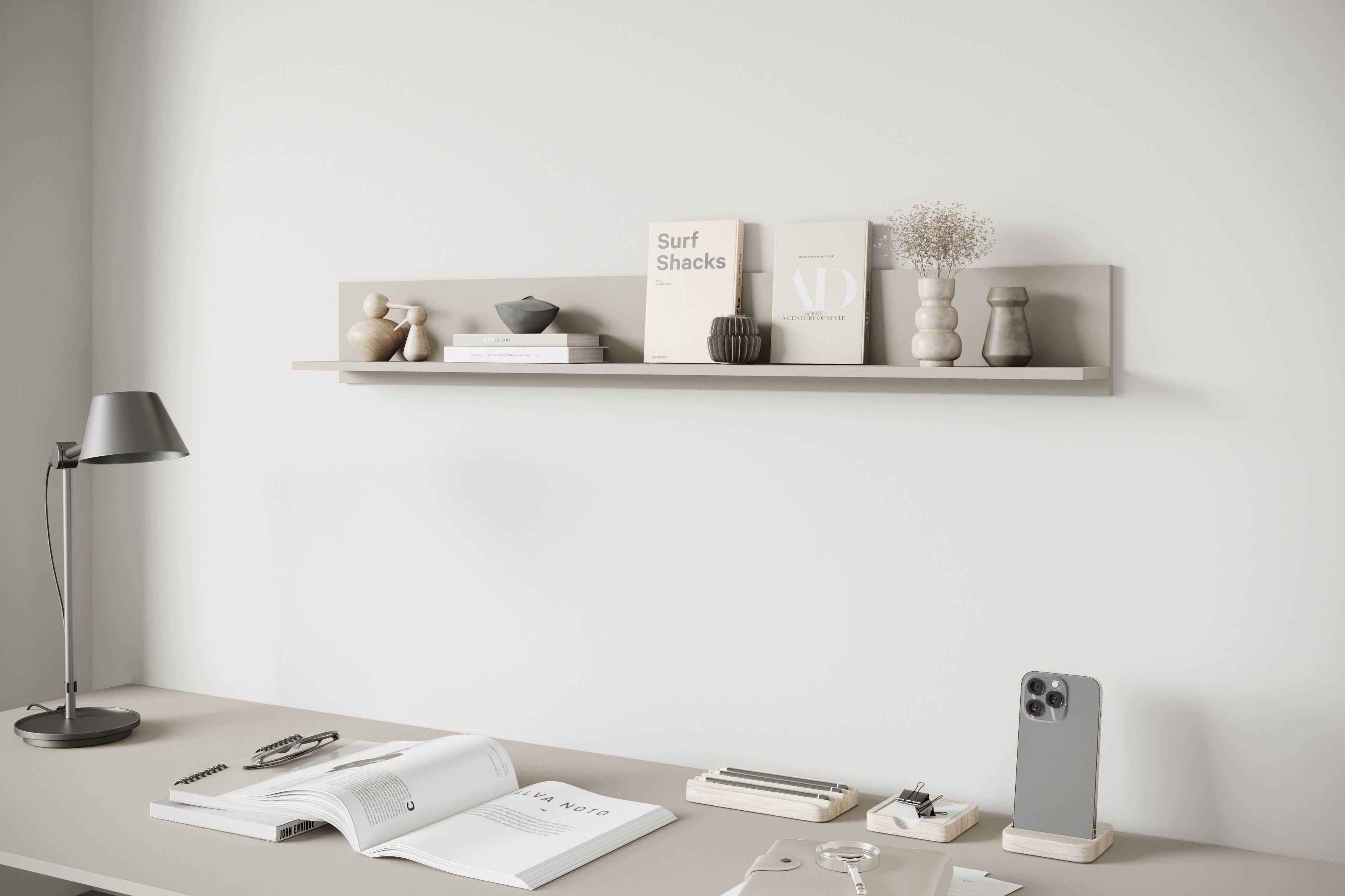 Home affaire Wandboard Wandregal Vera, 1-tlg., ideal für Deko & Bücher, 138x23x18 cm, hängend