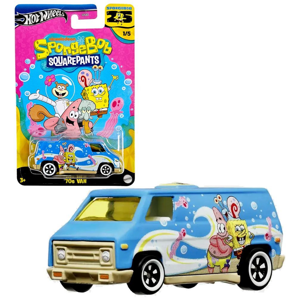 Hot Wheels Spielzeug-Rennwagen 70s Van Hot Wheels Fahrzeug Spongebob 25 Jahre Mattel HRV57