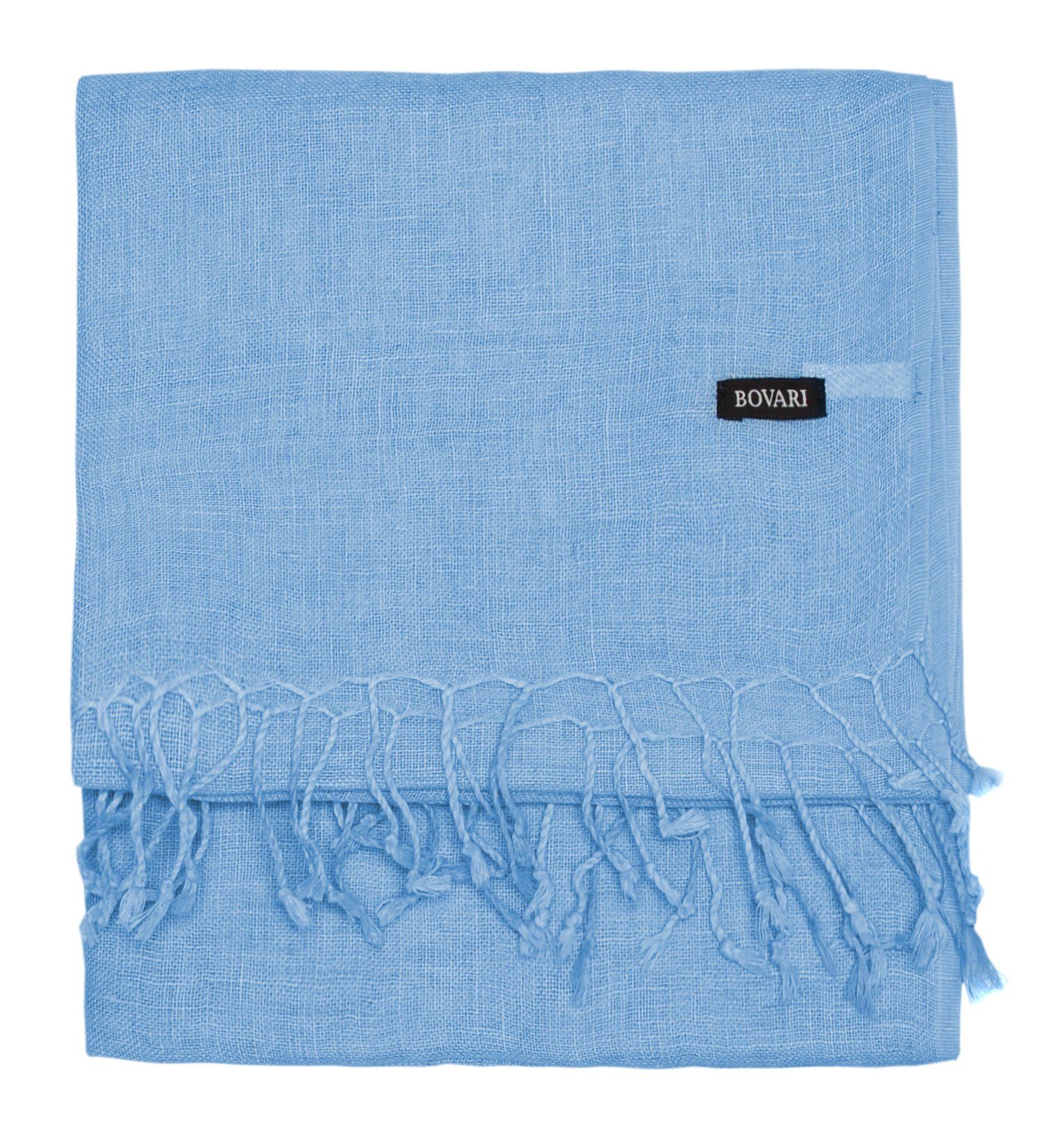 Bovari Schal Leinen Schal für Damen und Herren aus 100% Leinen, - leicht und atmungsaktiv – Sommerschal – Fransen-Schal