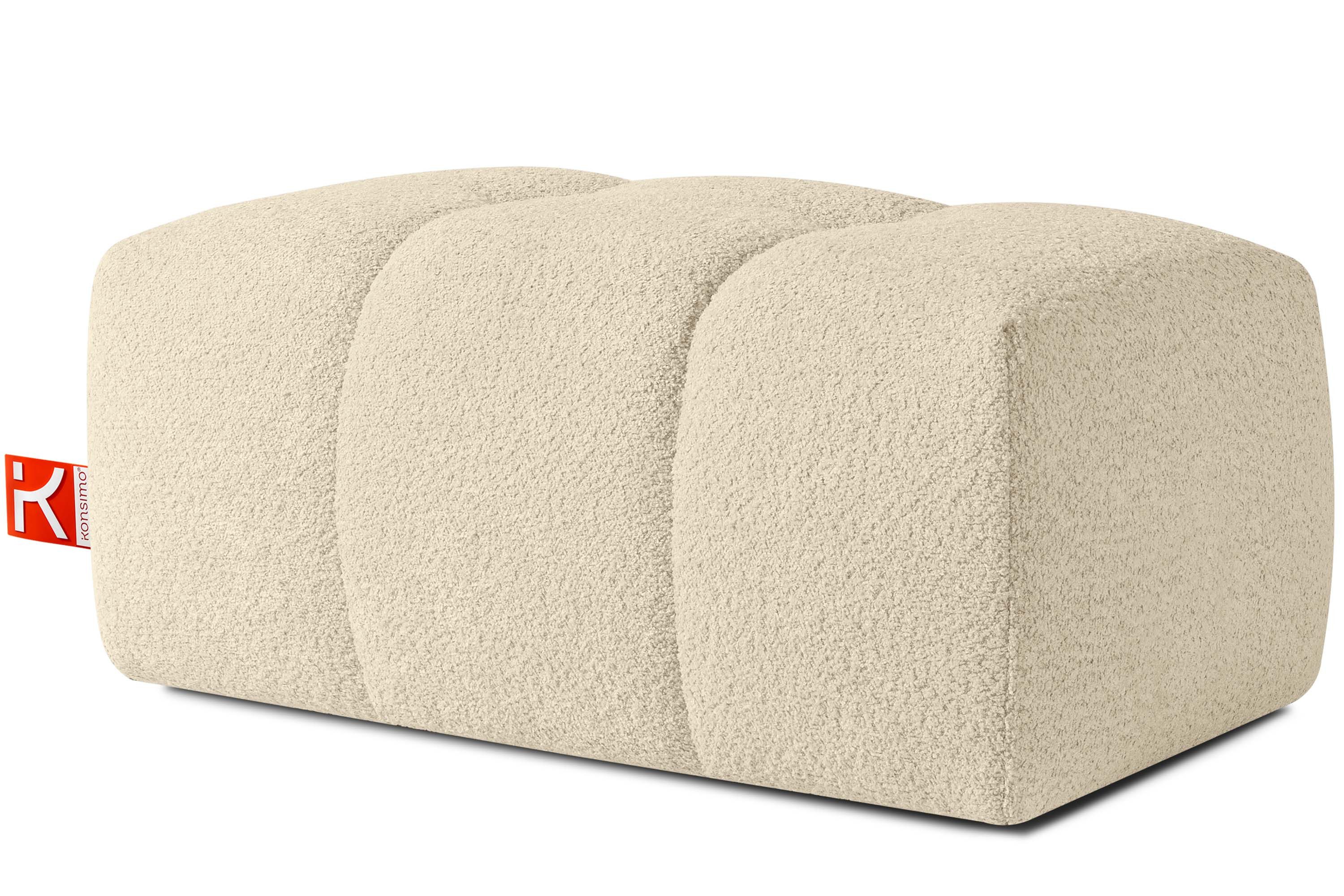 KONSIMO® Стільці RAVIA Диван, Pouf, Modern-Stil, Premiumqualität aus EU, elastischer Sitz, Bouclé-Stoff, mit Steppung