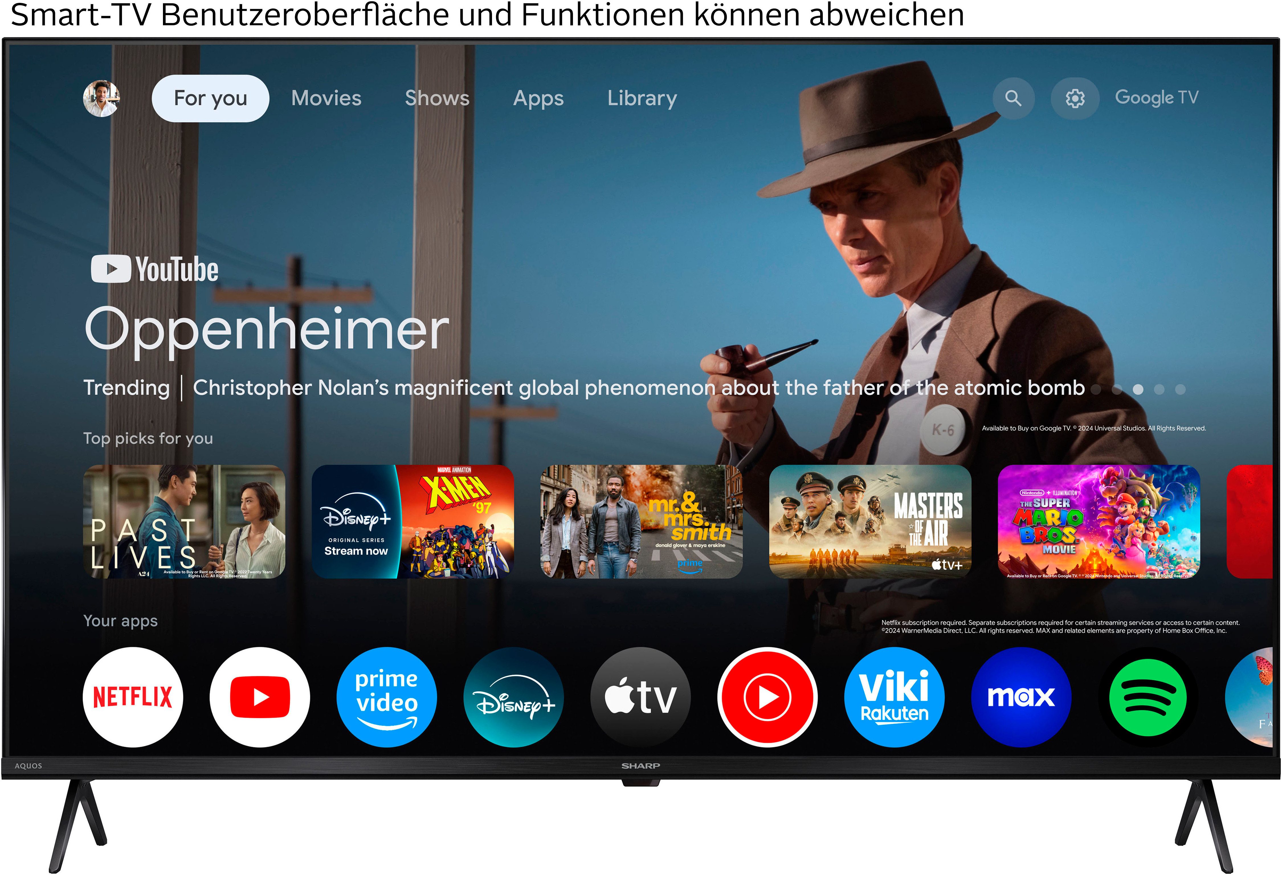 Sharp 4T-C43HLx LED-Fernseher (108 cm/43 Zoll, 4K Ultra HD, Smart-TV, Google TV)