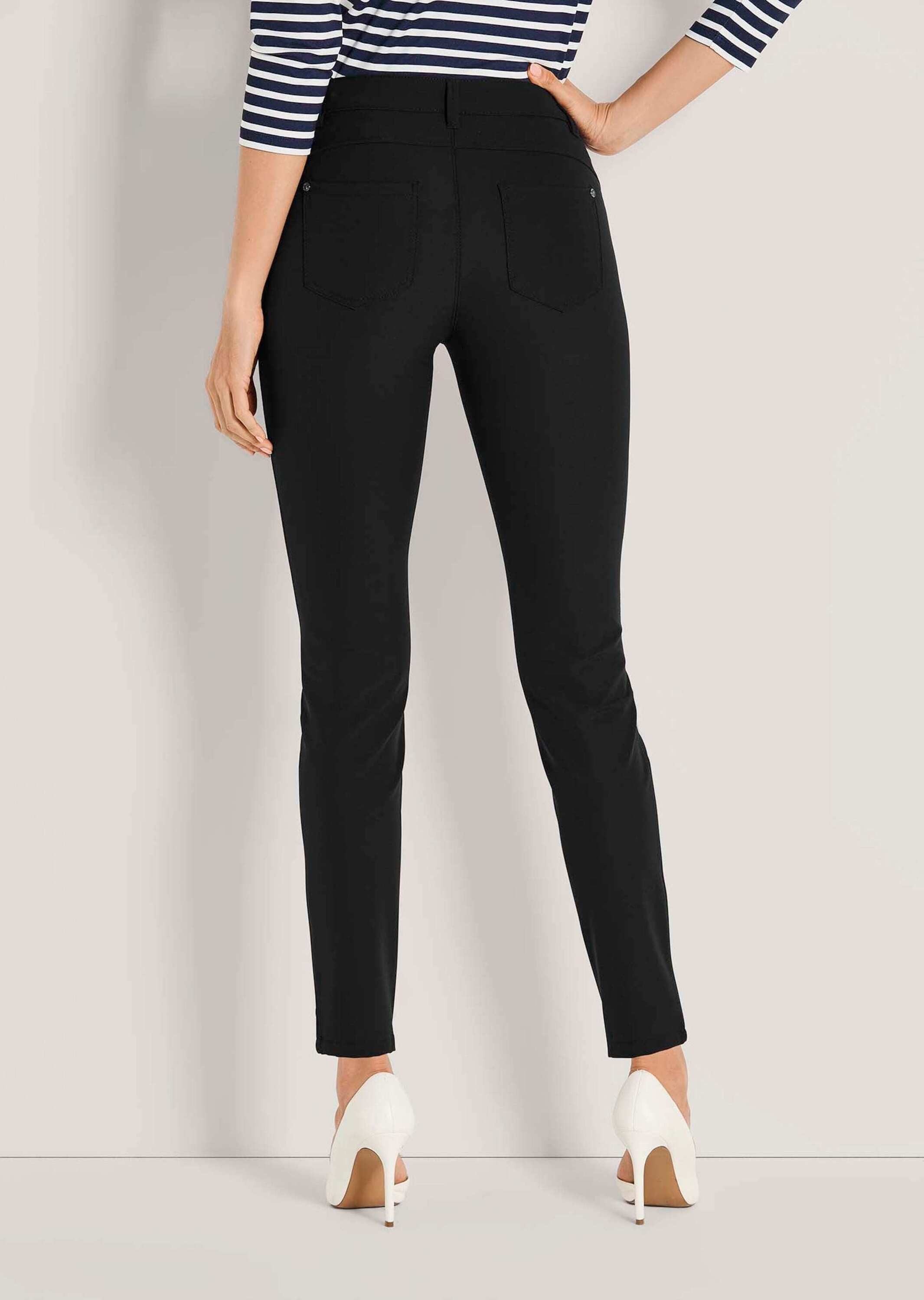 MADELEINE Stoffhose Kurzgröße: Slim Fit Stretchhose mit Taschen Schlanker Schnitt mit Reißverschluss-Details, mittlere Bundhöhe