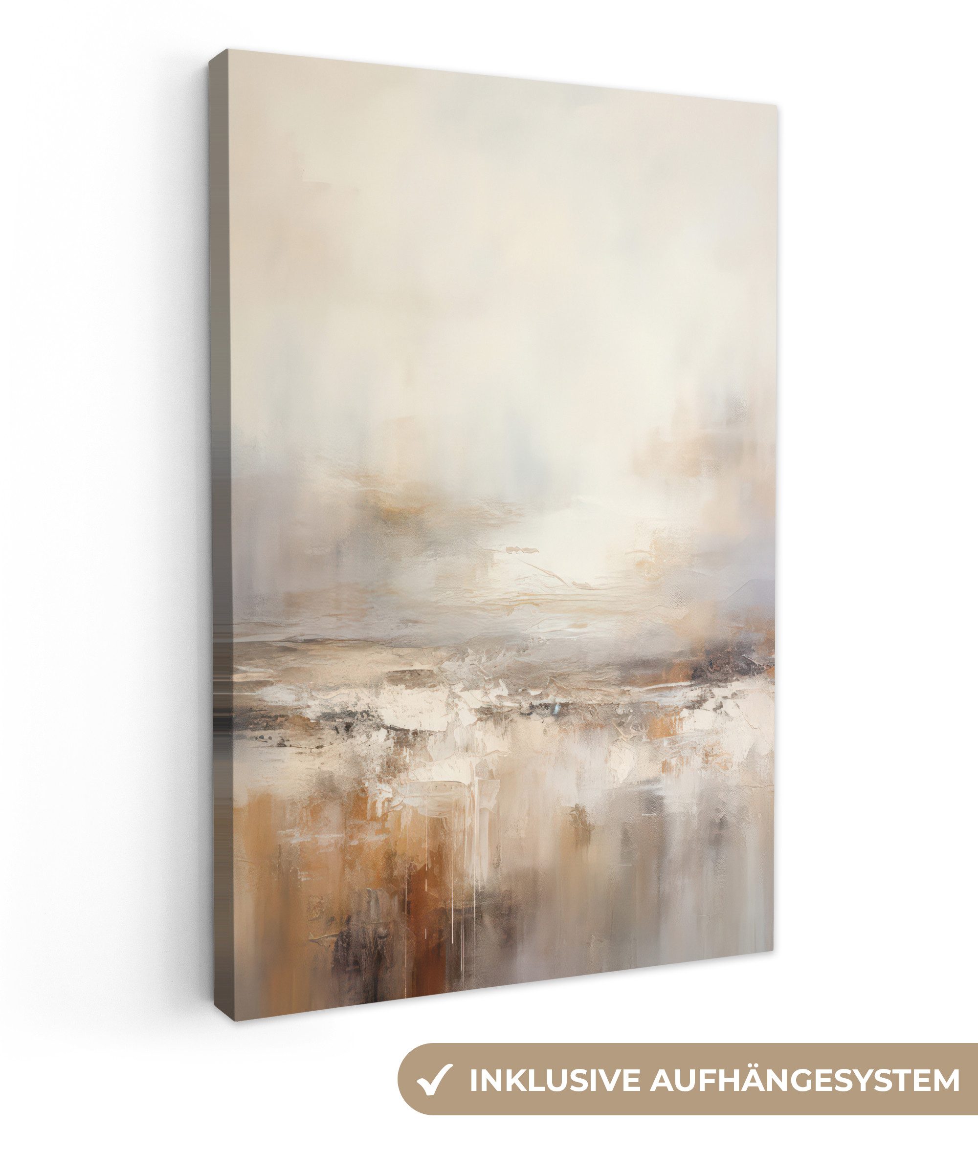 OneMillionCanvasses® Leinwandbild Kunst - Industriell - Grau - Braun - Abst günstig online kaufen