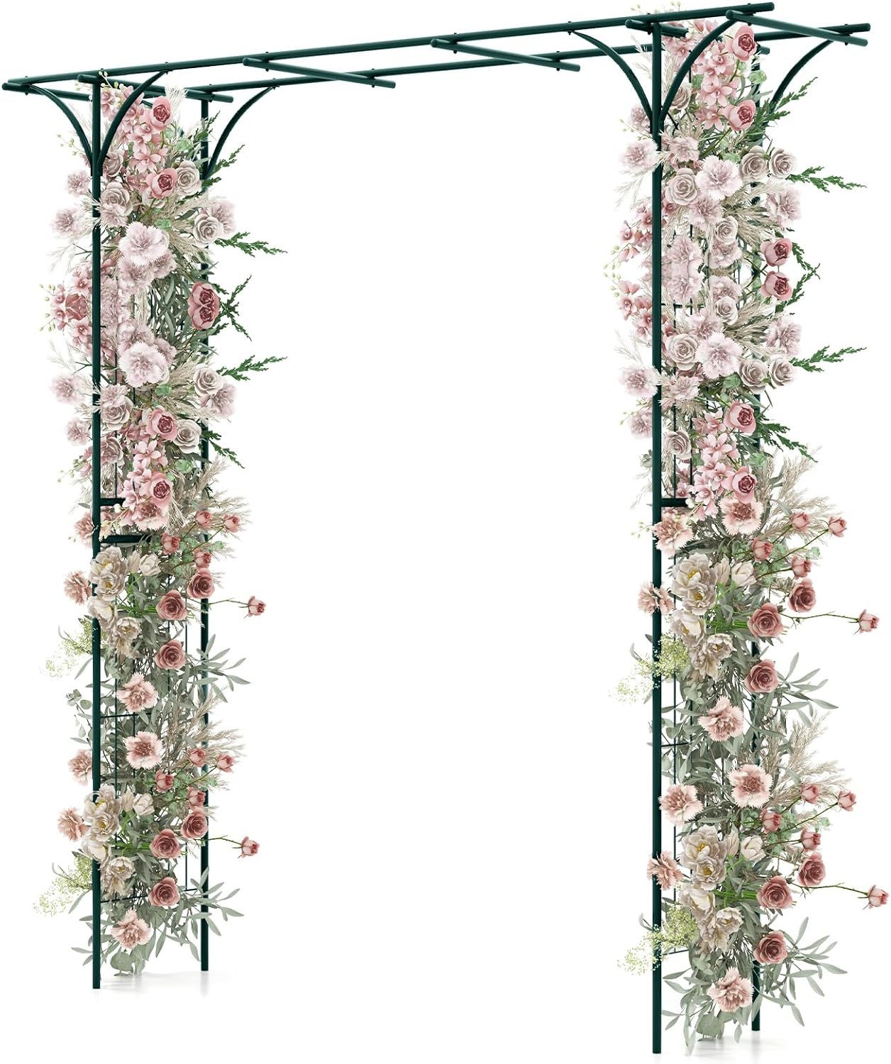 KOMFOTTEU Rosenbogen Gartenbogen für Kletterpflanzen, Hochzeitsbogen, 205 x 52 x 205 cm