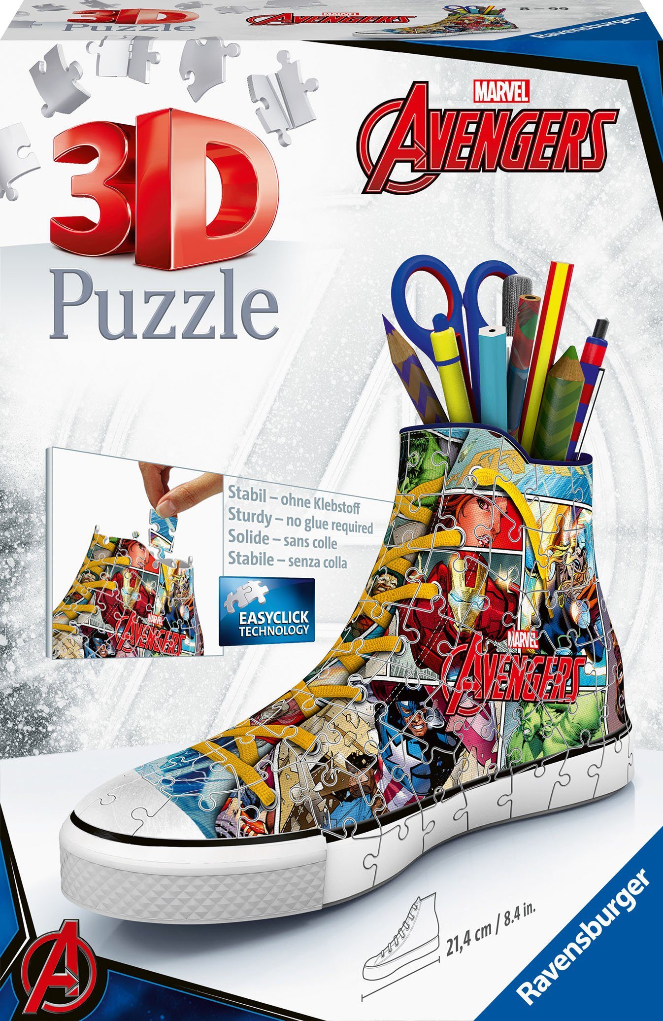 Ravensburger 3D-Puzzle Sneaker Avengers, 108 Puzzleteile, Made in Europe, FSC® - schützt Wald - weltweit