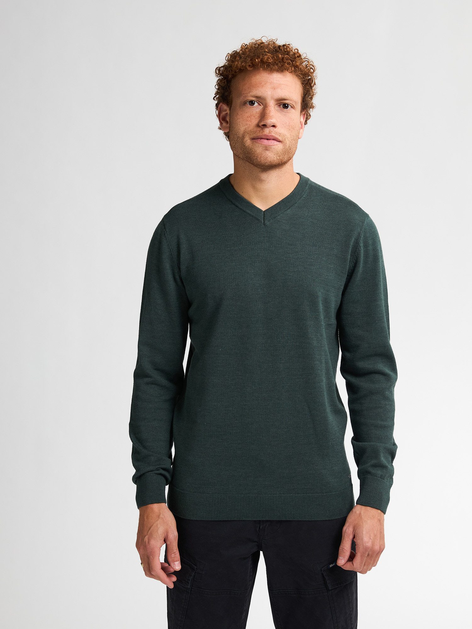 Petrol Industries V-Ausschnitt-Pullover V-Neck Basi Materialmix mit Baumwol günstig online kaufen