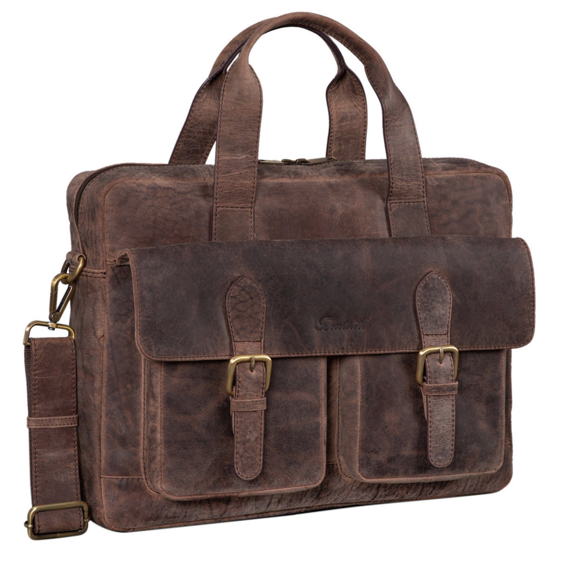 Benthill Aktentasche Echt Leder Laptoptasche Notebooktasche Umhängetasche L günstig online kaufen