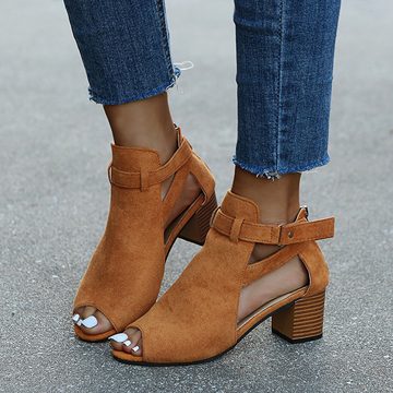 ZWY Sommer Mode Frauen Sandalen High-Heel-Sandalette (Fischmaul-Sandalen mit hohen Absätzen) Ferse Reißverschluss Hochhackige
