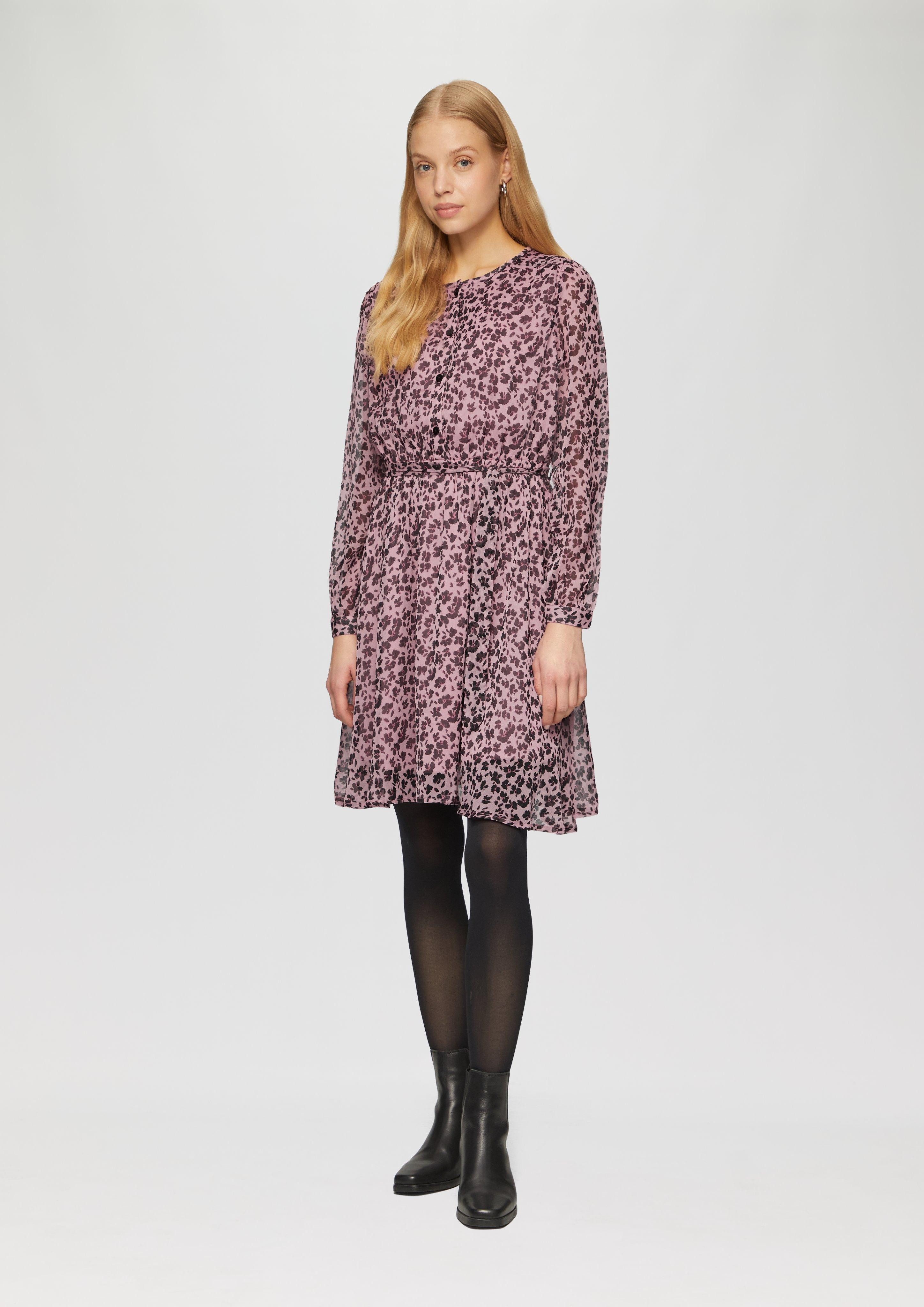 QS Minikleid Leichtes Chiffonkleid mit All-over-Print günstig online kaufen
