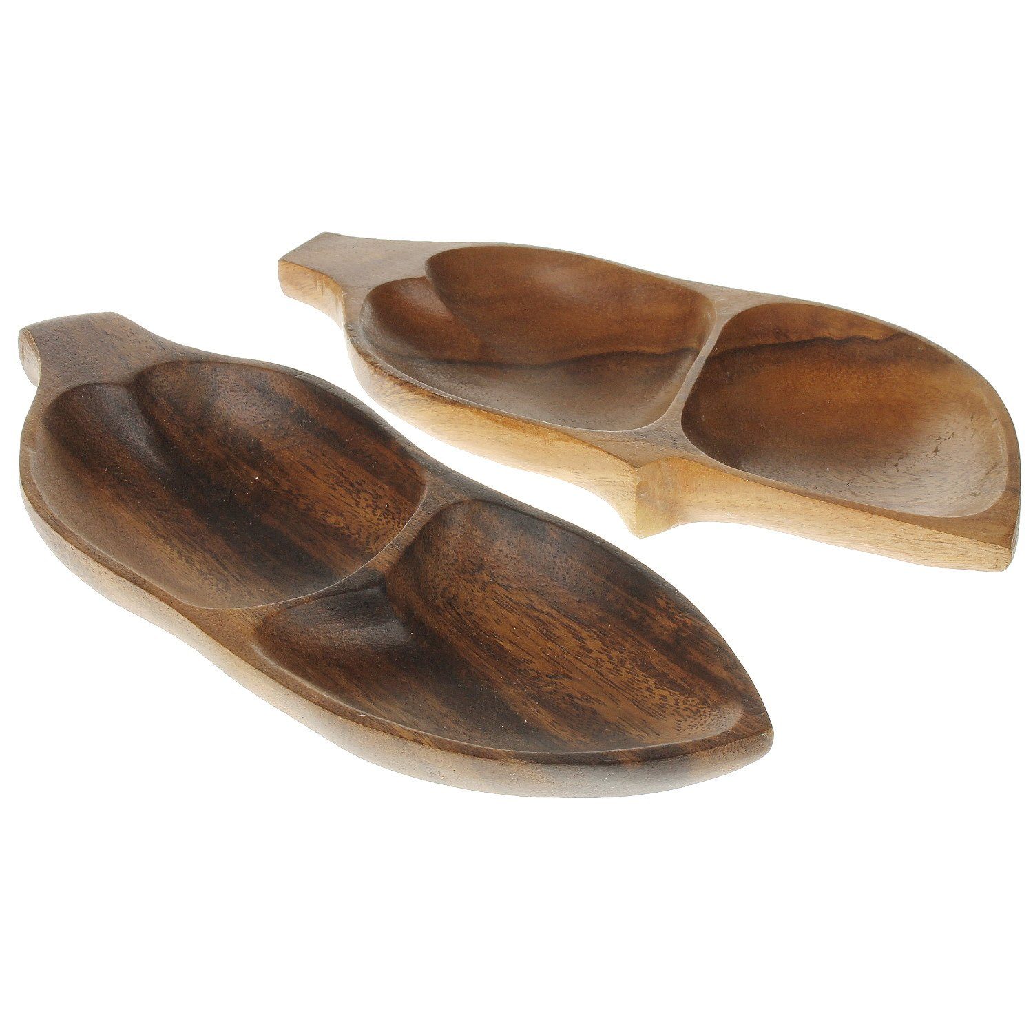 Home 2 Servierplatte Schale Dekoschale Schale Holzteller Küchendeko St), Servierschale Macosa Dekoschale Set 26 Snackschale Holz Set, Holzschale (2er cm braun 2er