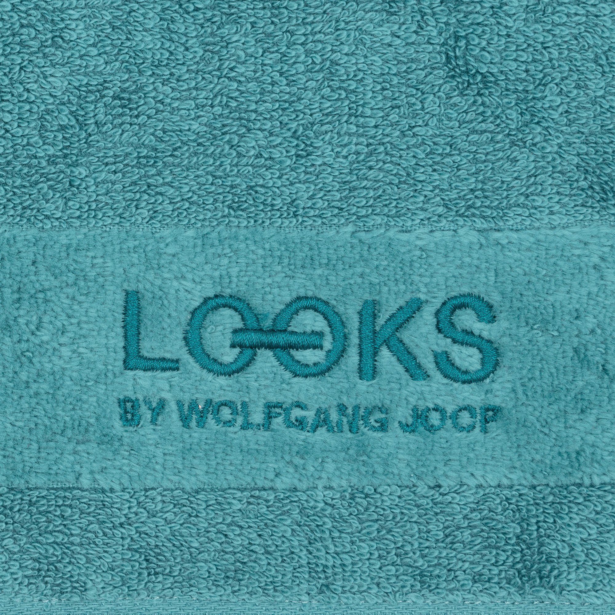 LOOKS by Wolfgang Joop mit Duschtuch LOOKS, türkis Frottier Logobestickung (1-St)
