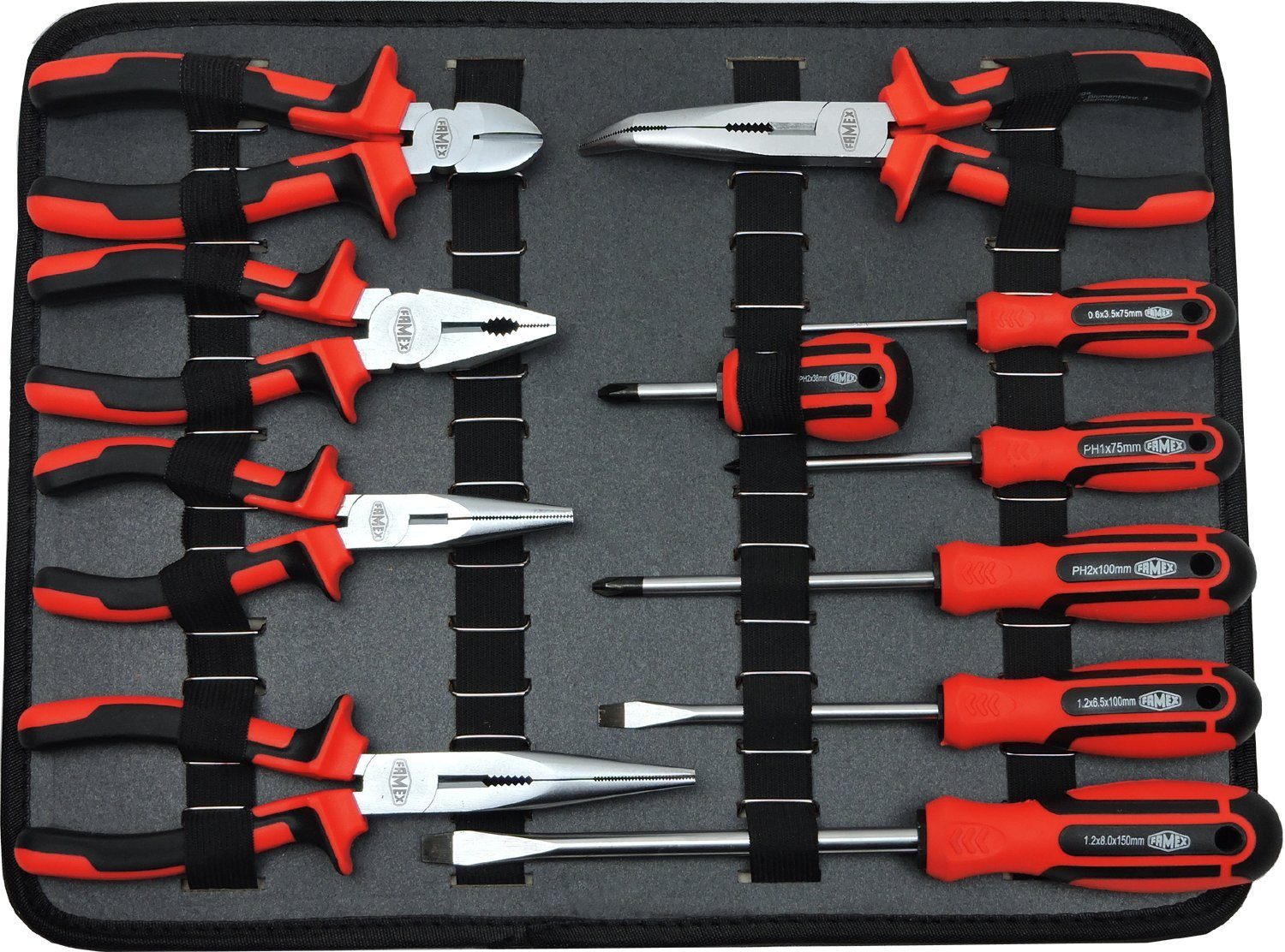 FAMEX Zangenset 34050 Werkzeug Set auf Werkzeugpalette, 11-tlg., HIGH QUALITY | Zangen