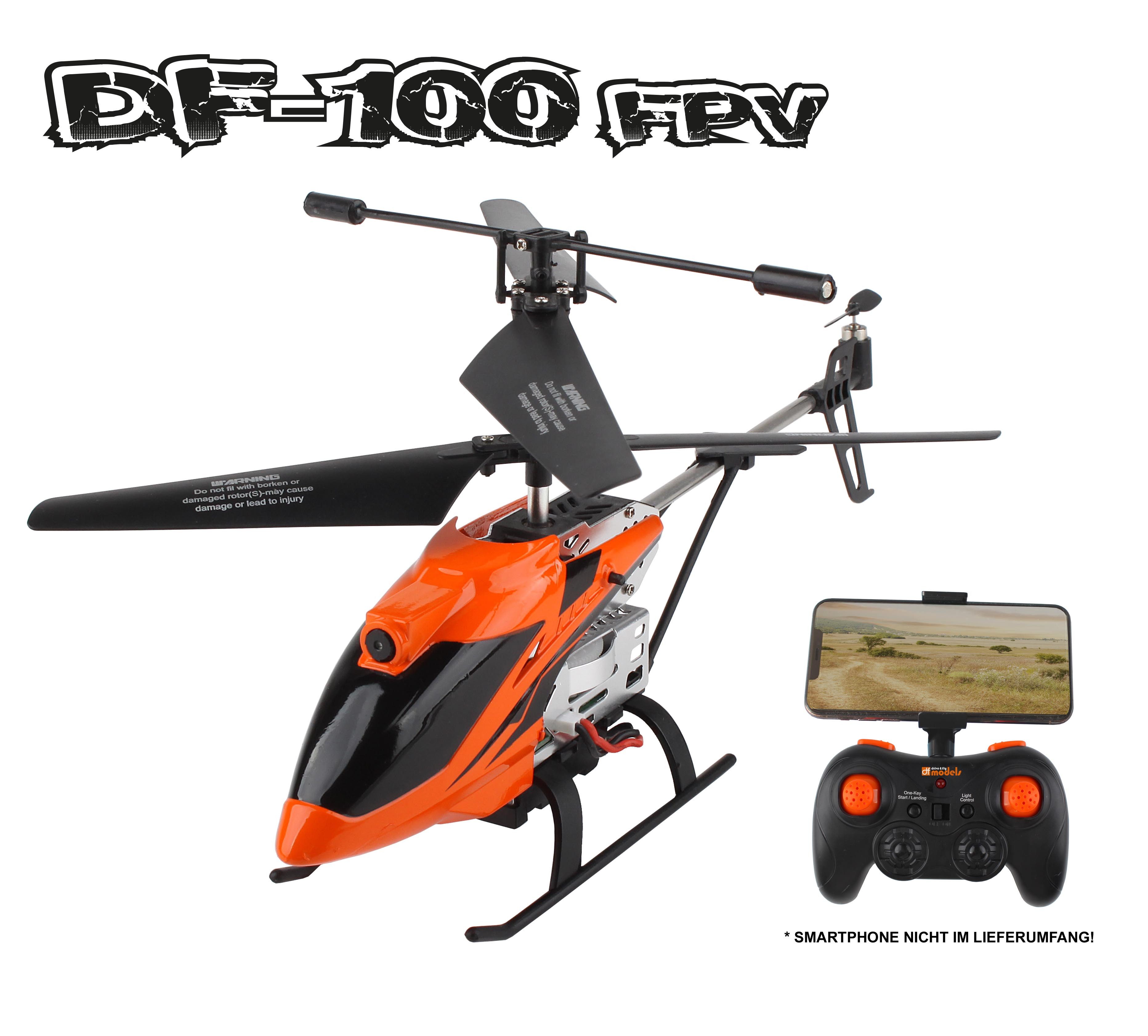 Modellbausatz DF-Models DF-100 PRO FPV Helikopter mit FPV-Kamera 9500