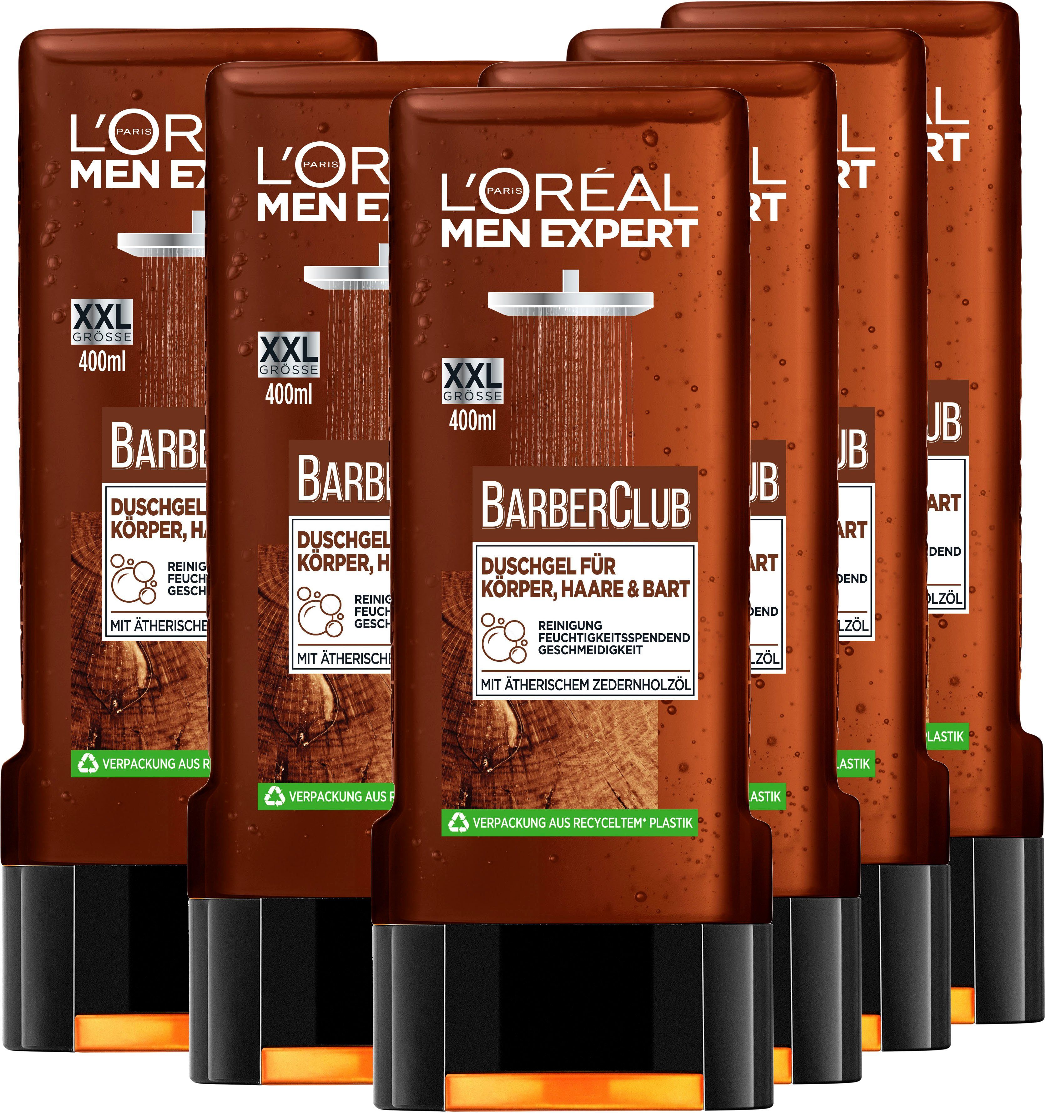L'ORÉAL PARIS MEN EXPERT Duschgel Barber Club, 6-tlg., mit Zedernholzöl