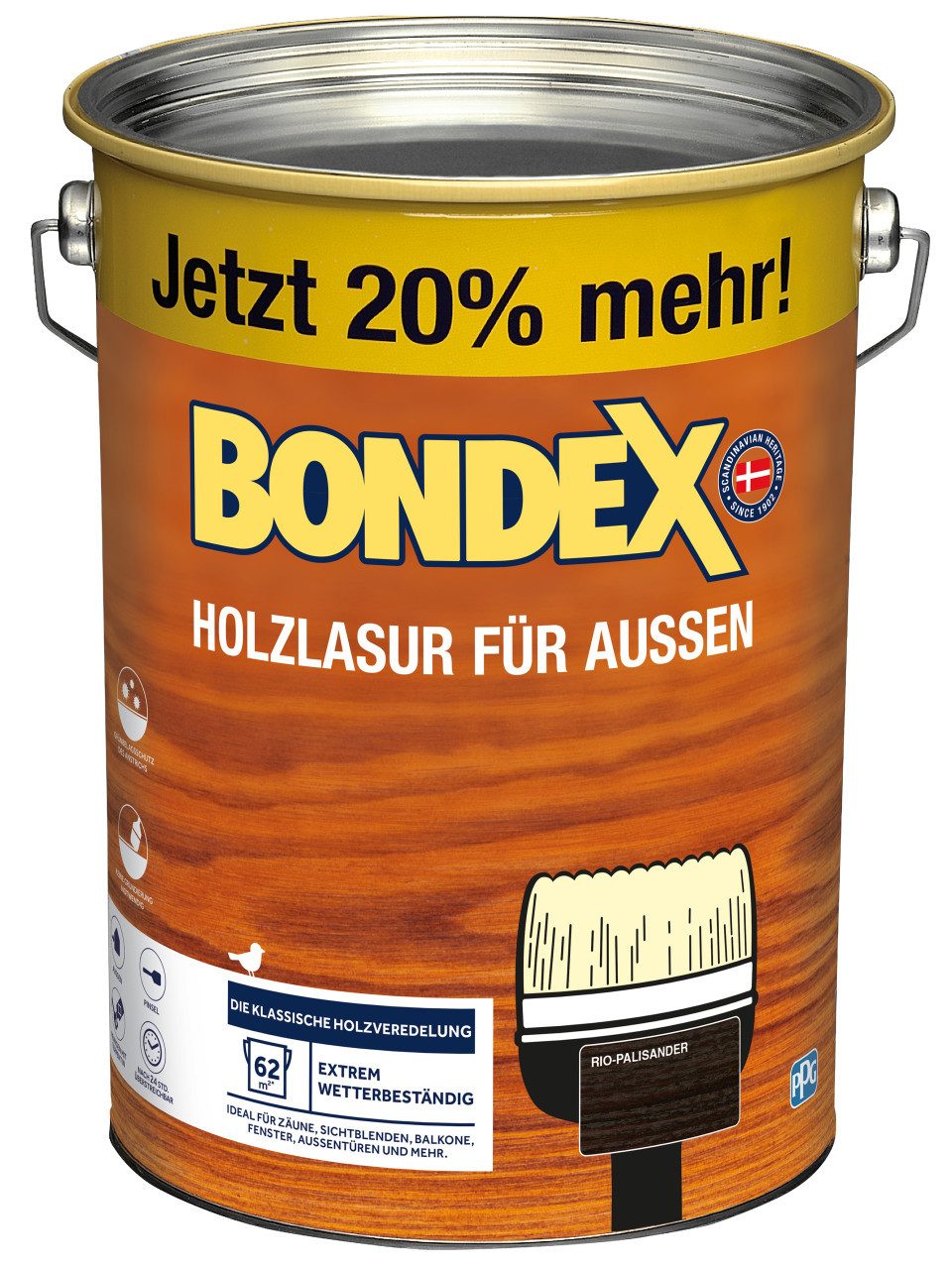Bondex Lasur Bondex Holzlasur für Außen 4,8 L rio palisander