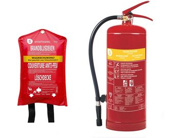 smartwares Schaum-Feuerlöscher, Schaum, als Set mit Löschdecke, für Zuhause Auto, DIN EN 3, Brandklassen A B