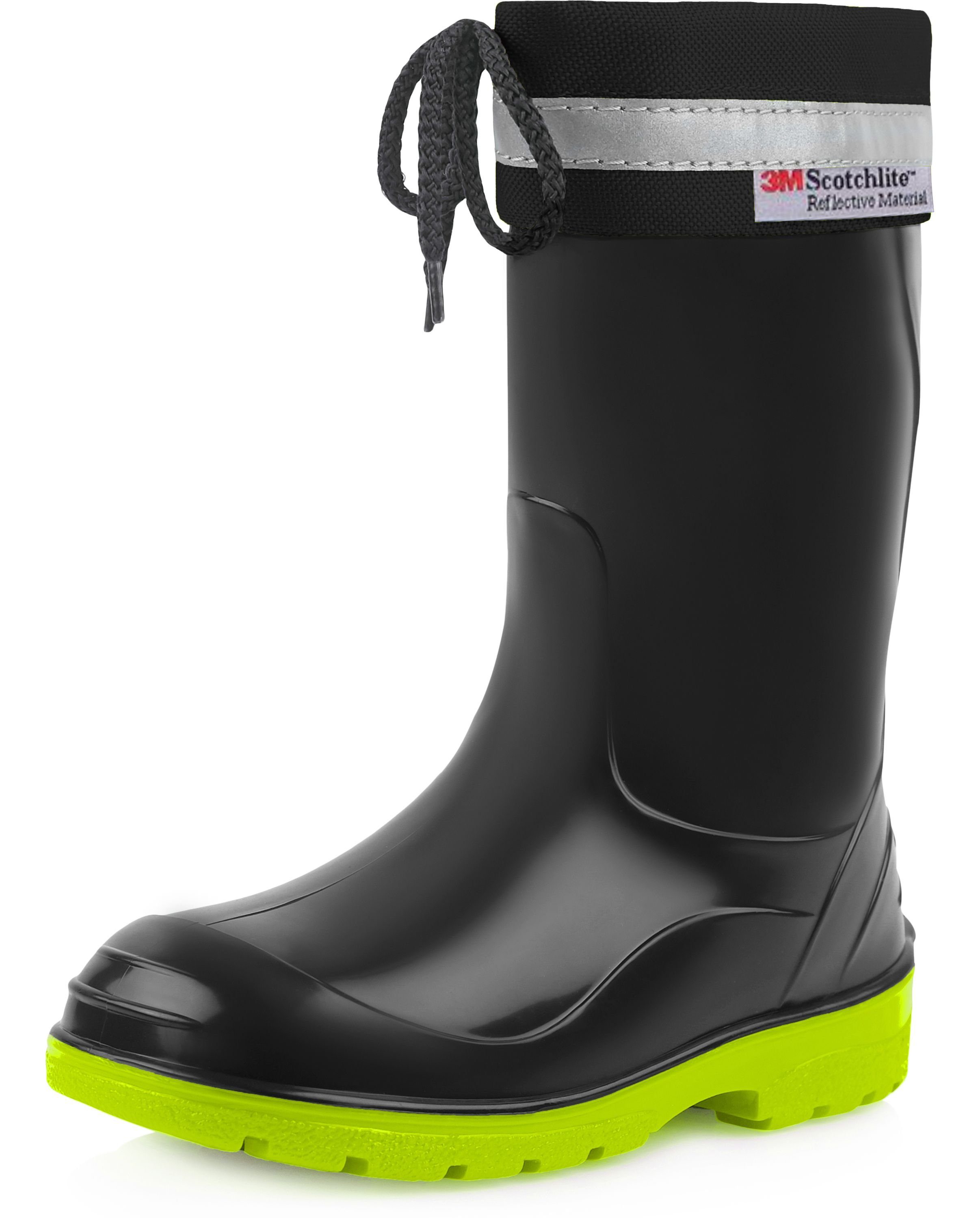 Stulpe Kinder Grün Ladeheid LA-972 Gummistiefel Gummistiefel mit Schwarz