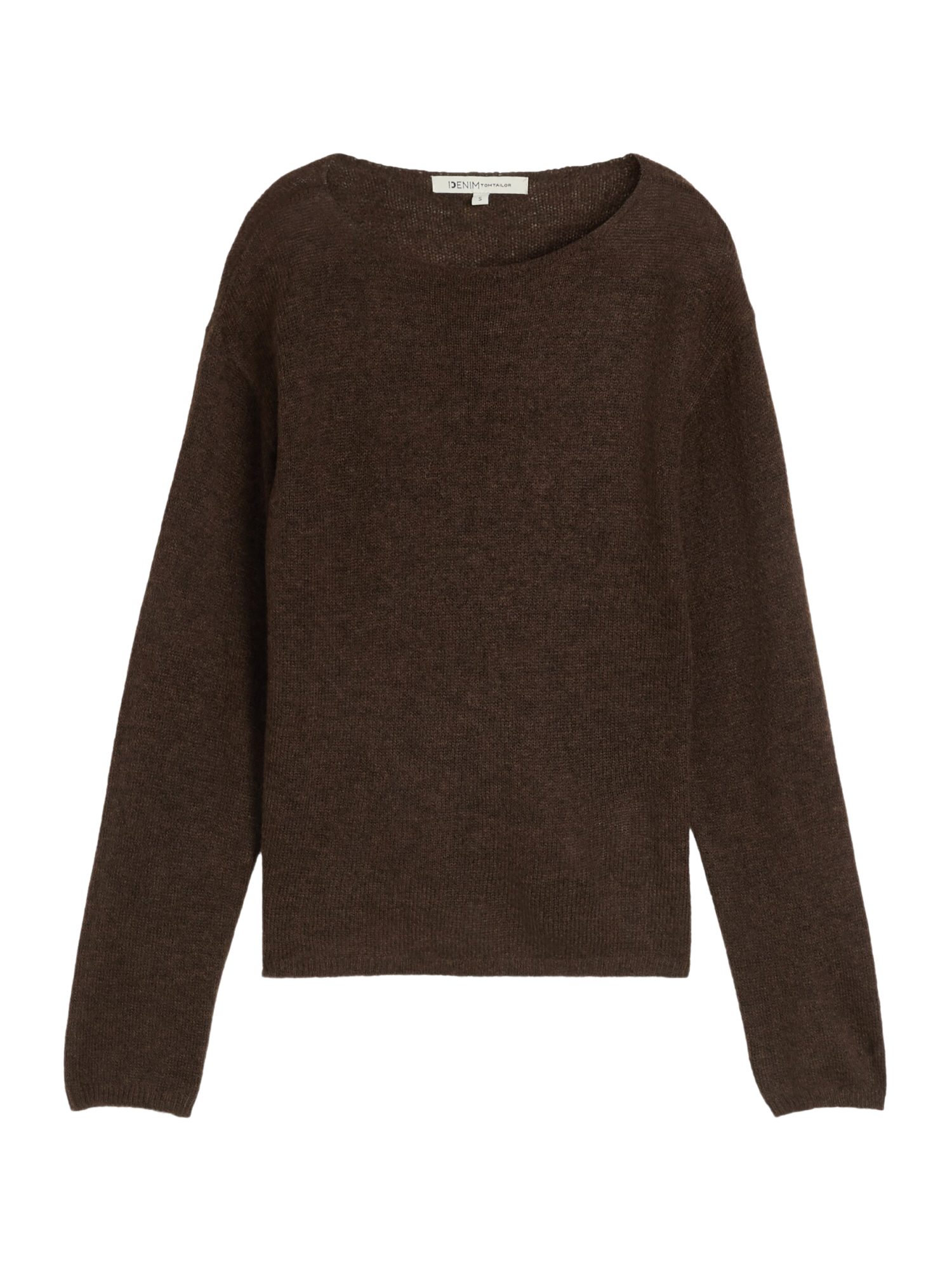 TOM TAILOR Denim Strickpullover H braun,Basic,Polyester,Unifarben,U-Boot,Langarm,Regular Fit