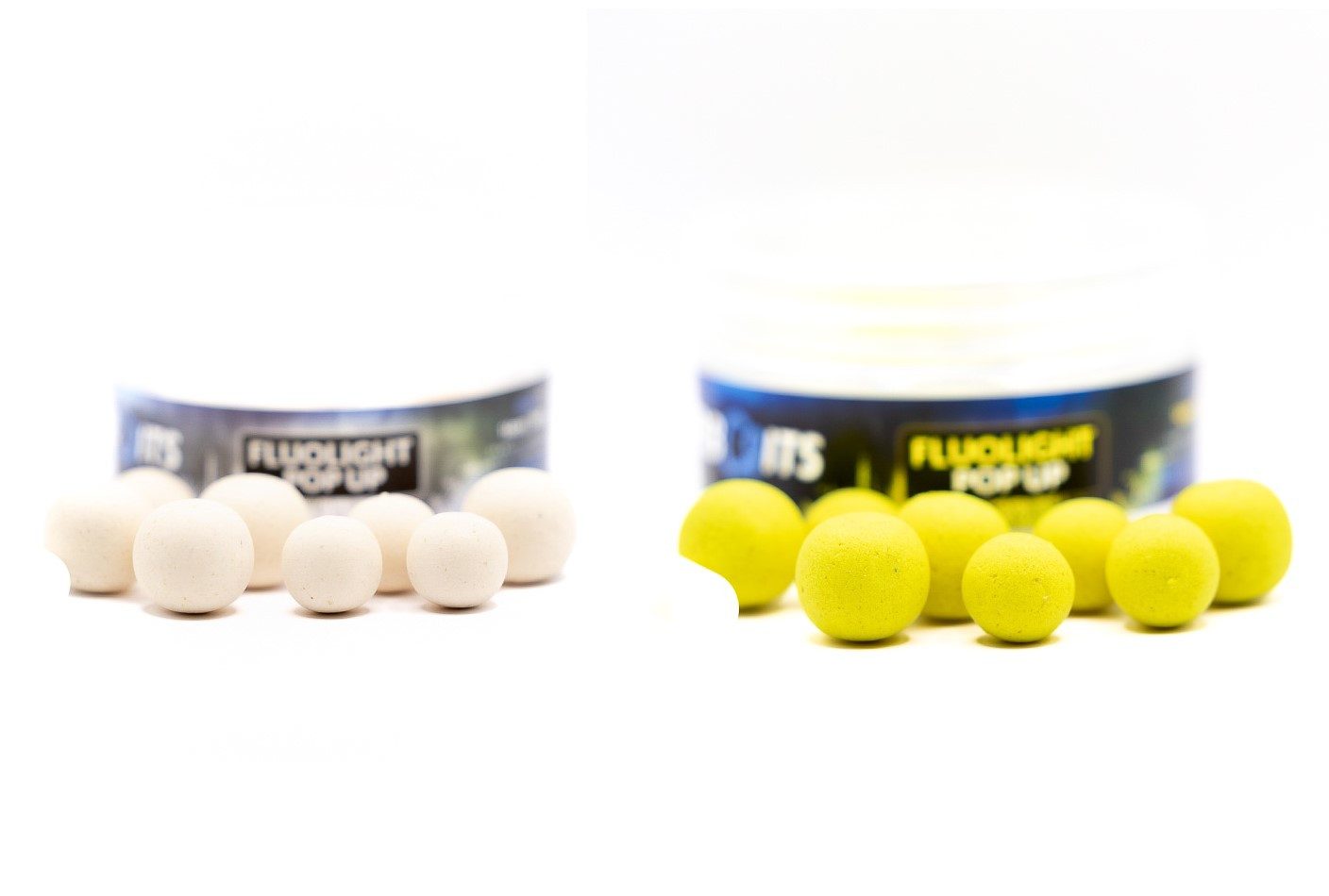 P.R. Baits Kunstköder Fluolight Pop Ups mixed Boilies 14mm 16mm - White oder Yellow - SET, mit Attraktoren, ganz besondere und einzigartige Köder