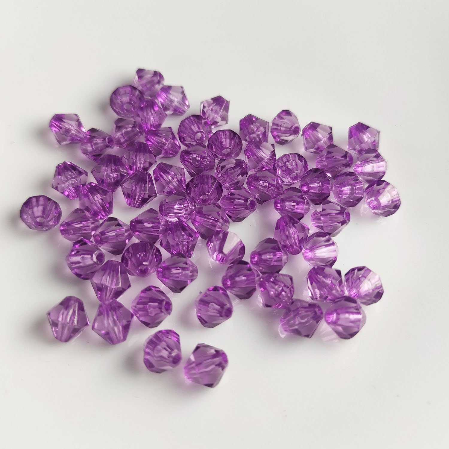 Kopper-24 Bastelperlen Doppelkegel Bicone 60 Stück Acryl Perlen Kristall Lose Perlen mit Loch