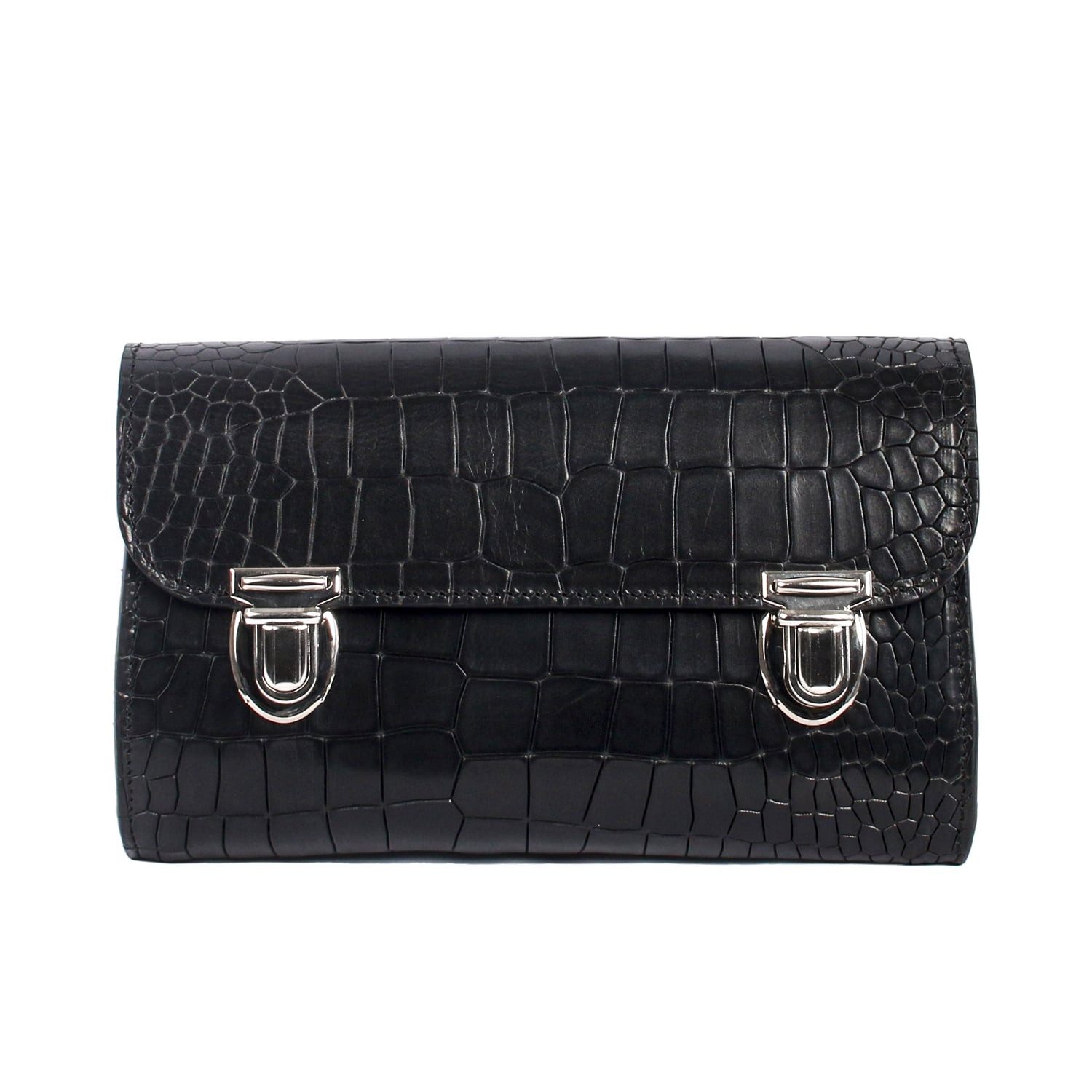 VOLKER LANG Umhängetasche EMILY, BO14 - Oberfläche: Smoothcroco - Farbe: smo-black