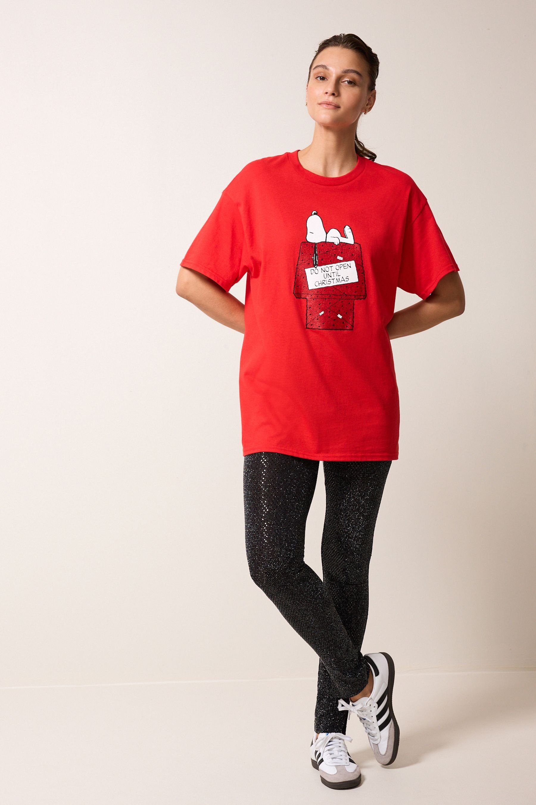 (1-tlg) Next mit Kurzärmliges Weihnachtsshirt Print-Shirt Snoopy