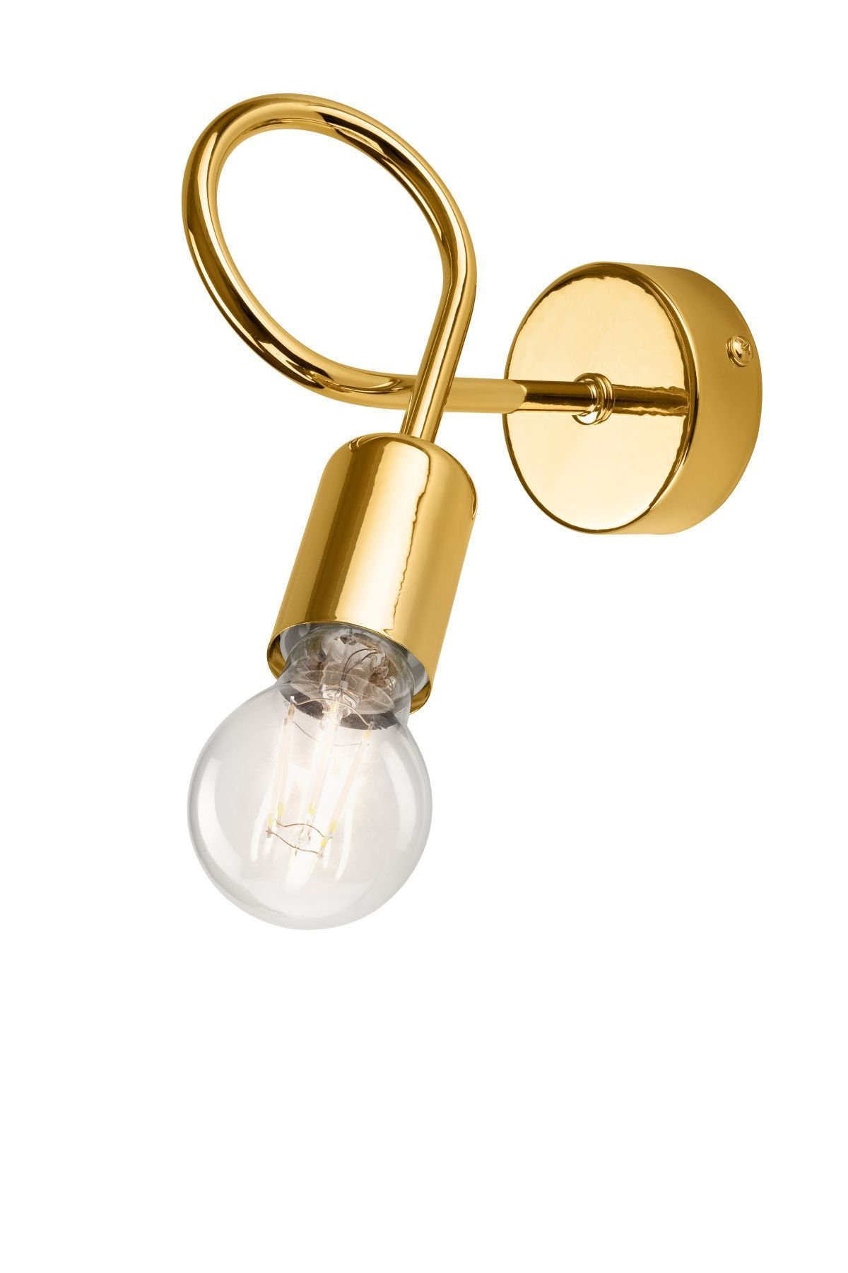 Licht-Erlebnisse Wandleuchte MADALYNN, ohne Leuchtmittel, Moderne Wandleuchte Gold Metall stylisch Wohnzimmer Jugendzimmer Lampe