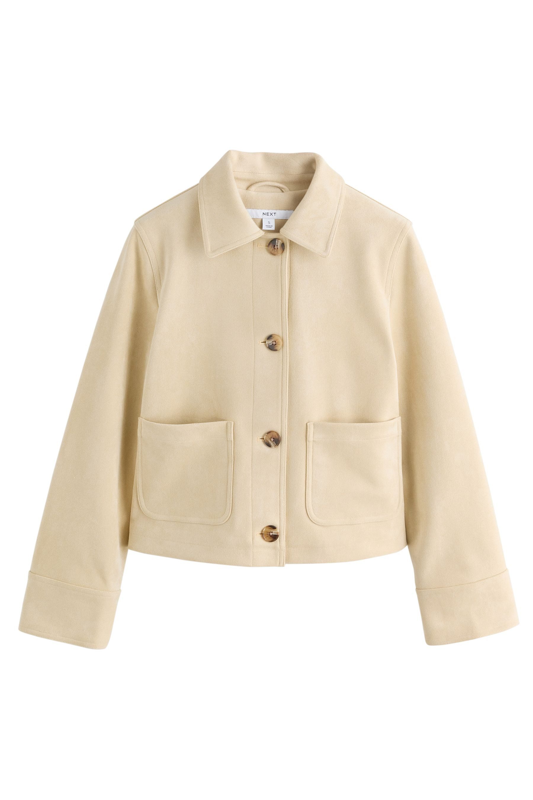 Next Kurzmantel Geknöpfter Dolly-Mantel aus Velourskunstleder (1-tlg)