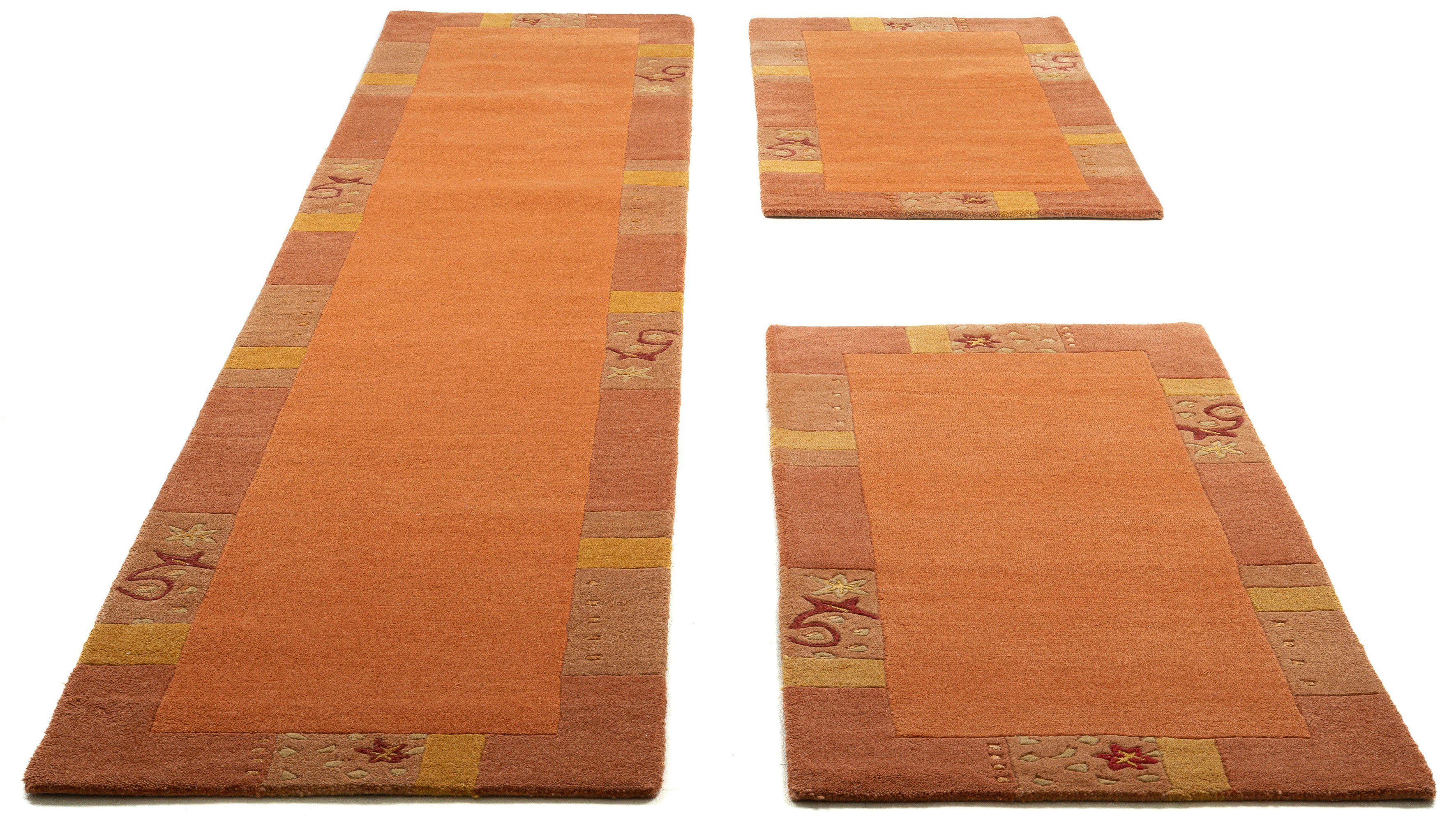 THEKO Bettumrandung Royal Ganges, Höhe 13 mm, (3-tlg), Bettvorleger, 3-teiliges Läufer-Set fürs Schlafzimmer, 95% Wolle