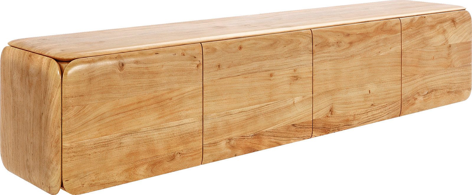 DELIFE Lowboard Shavani, Akazie Natur 200 cm 4 Türen schwebend günstig online kaufen