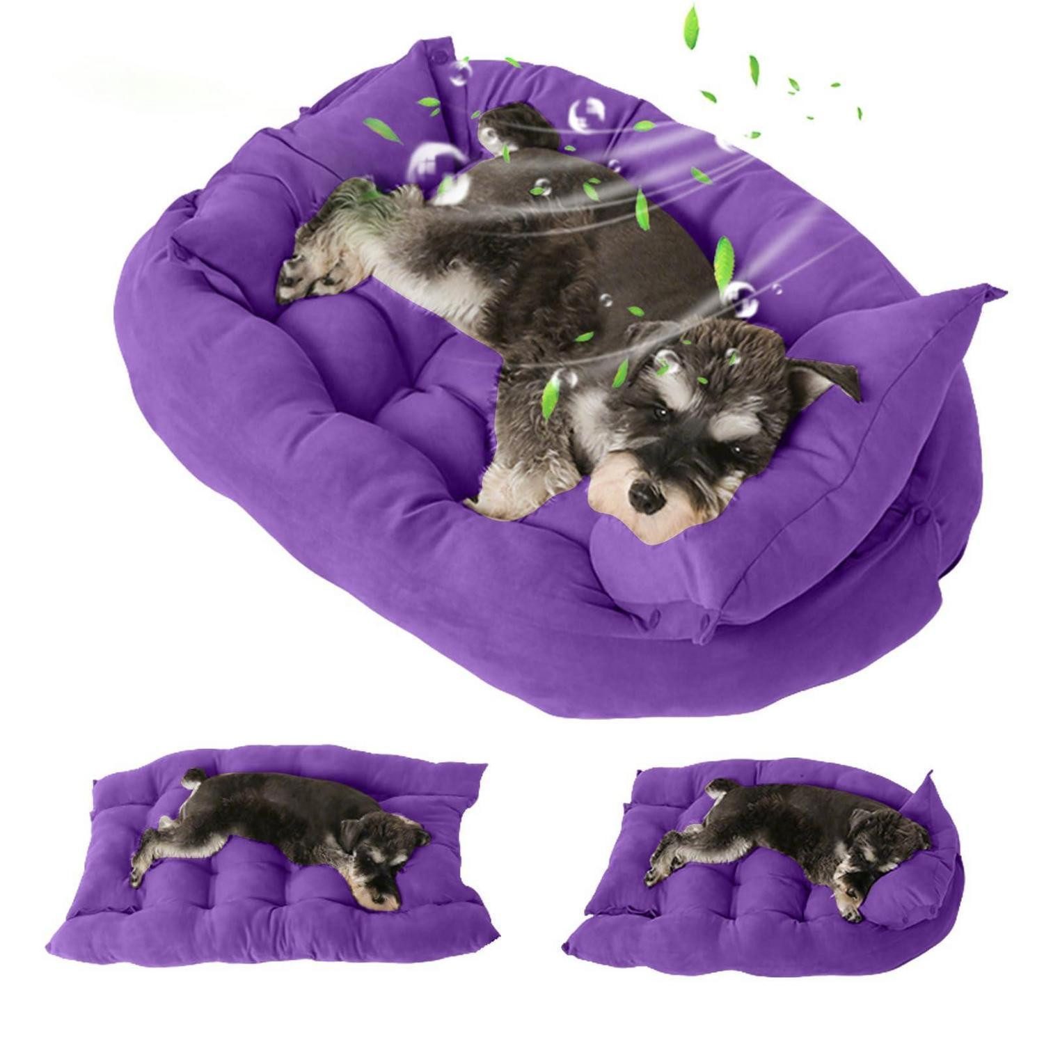 LuxusKollektion Hundebett Hundebett Violett M Multifunktional