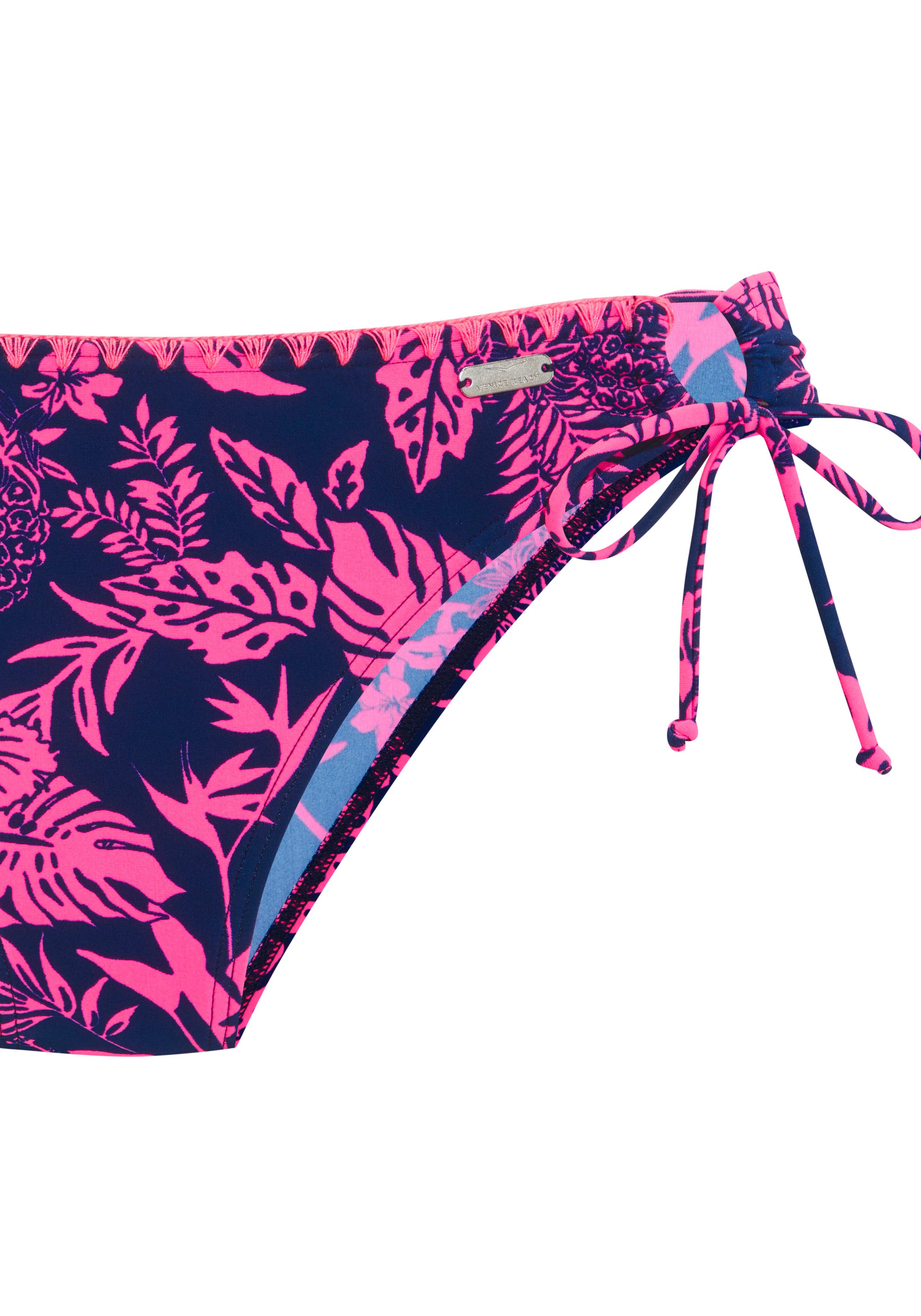 Venice Beach Push-Up-Bikini Kensi mit Kontrasthäkelkante