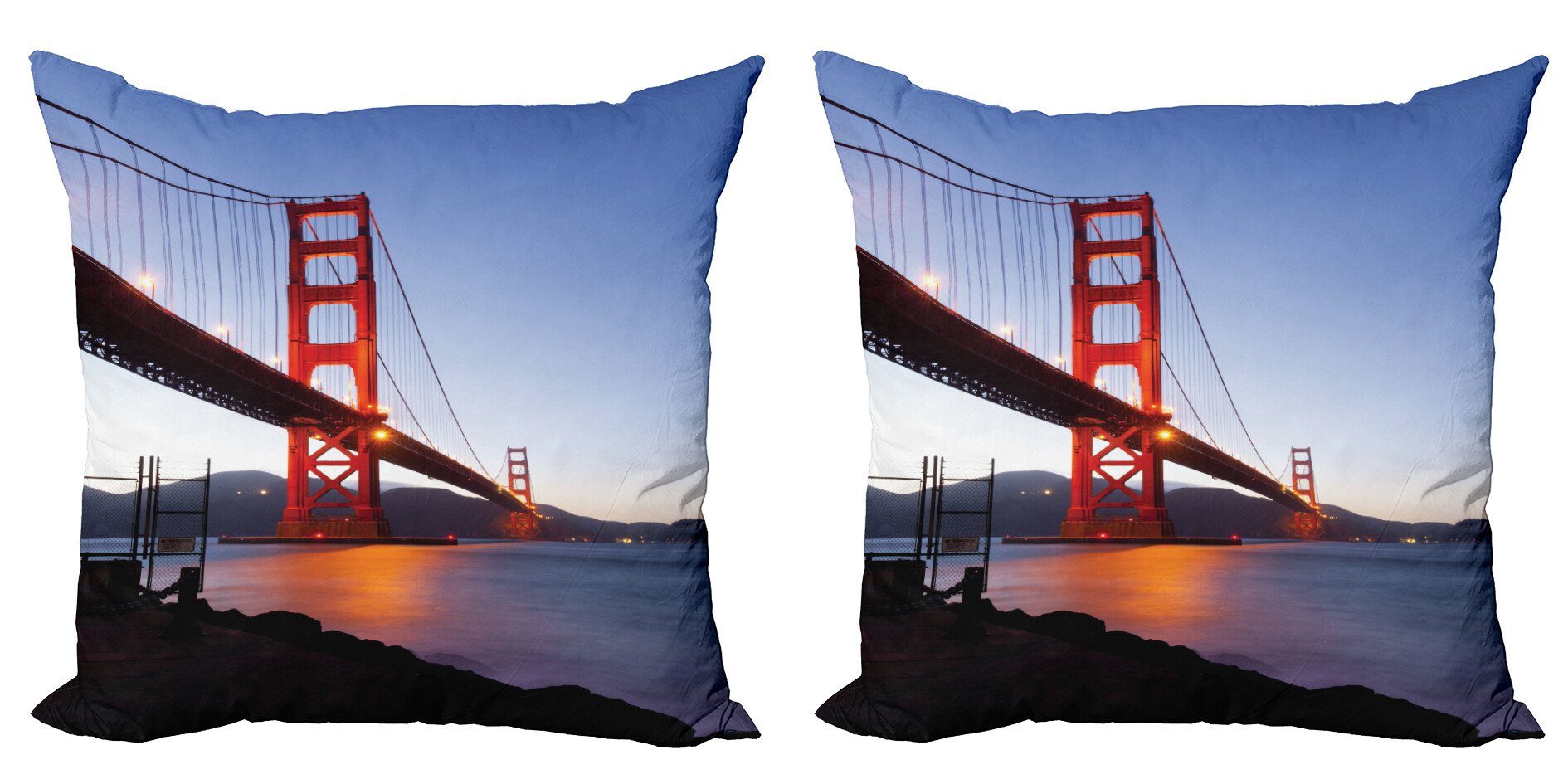 Kissenbezüge Accent (2 Stadtansicht Digitaldruck, Abakuhaus Doppelseitiger San Francisco-Brücke Stück), Modern