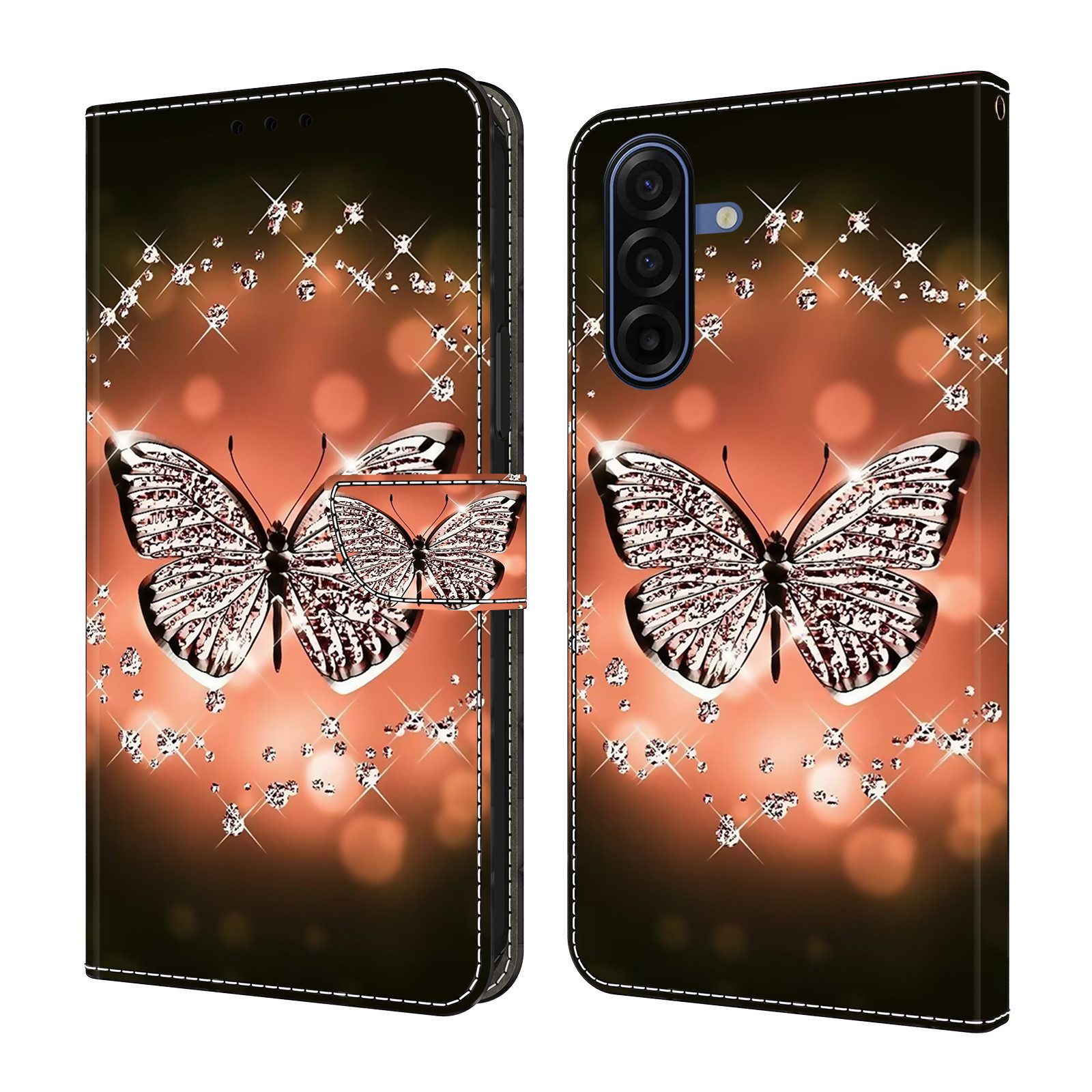 CLM-Tech Handytasche für Samsung Galaxy A27 5G Klapphülle aus PU-Leder (1-tlg., Flip Case), Magnetverschluss, Standfunktion und Kartenfächer