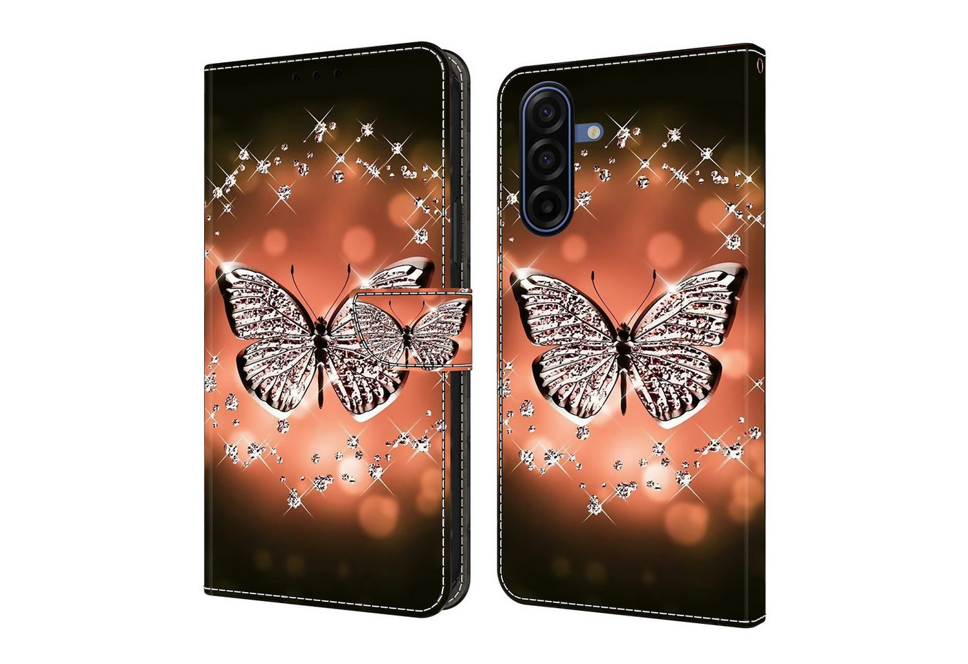 CLM-Tech Handytasche für Samsung Galaxy A27 5G Klapphülle aus PU-Leder (1-tlg., Flip Case), Magnetverschluss, Standfunktion und Kartenfächer