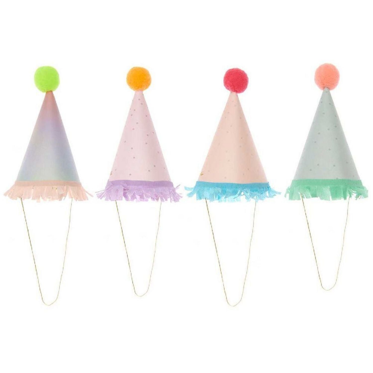 Rico Design Schreibmappe Mini-Partyhüte Futschikato, 8 Stk, 14 cm x Ø 8 cm, 210 g/m², inkl. 30