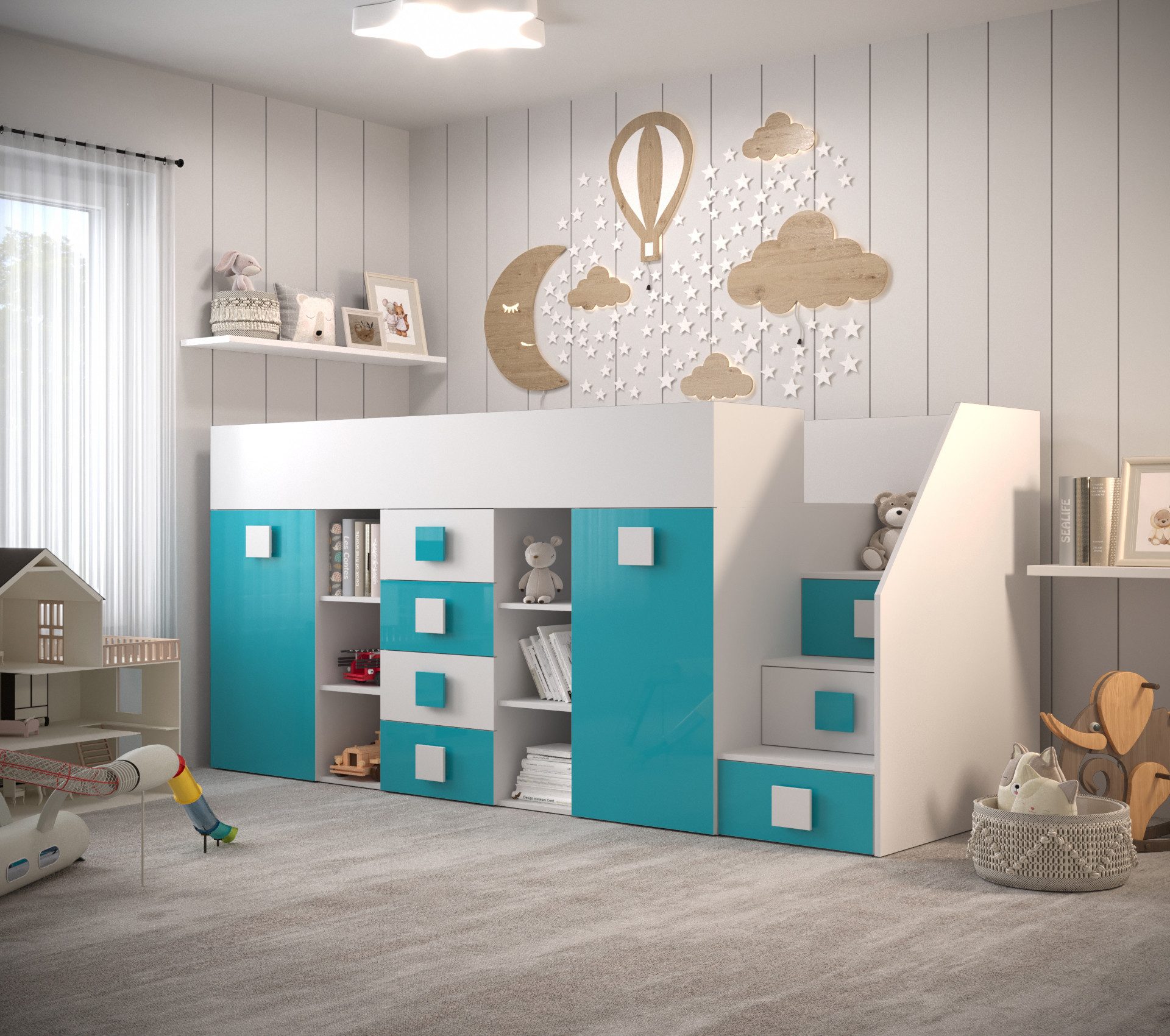 ABIKS MÖBEL Etagenbett TOLEDO 3 Hochbett günstig online kaufen