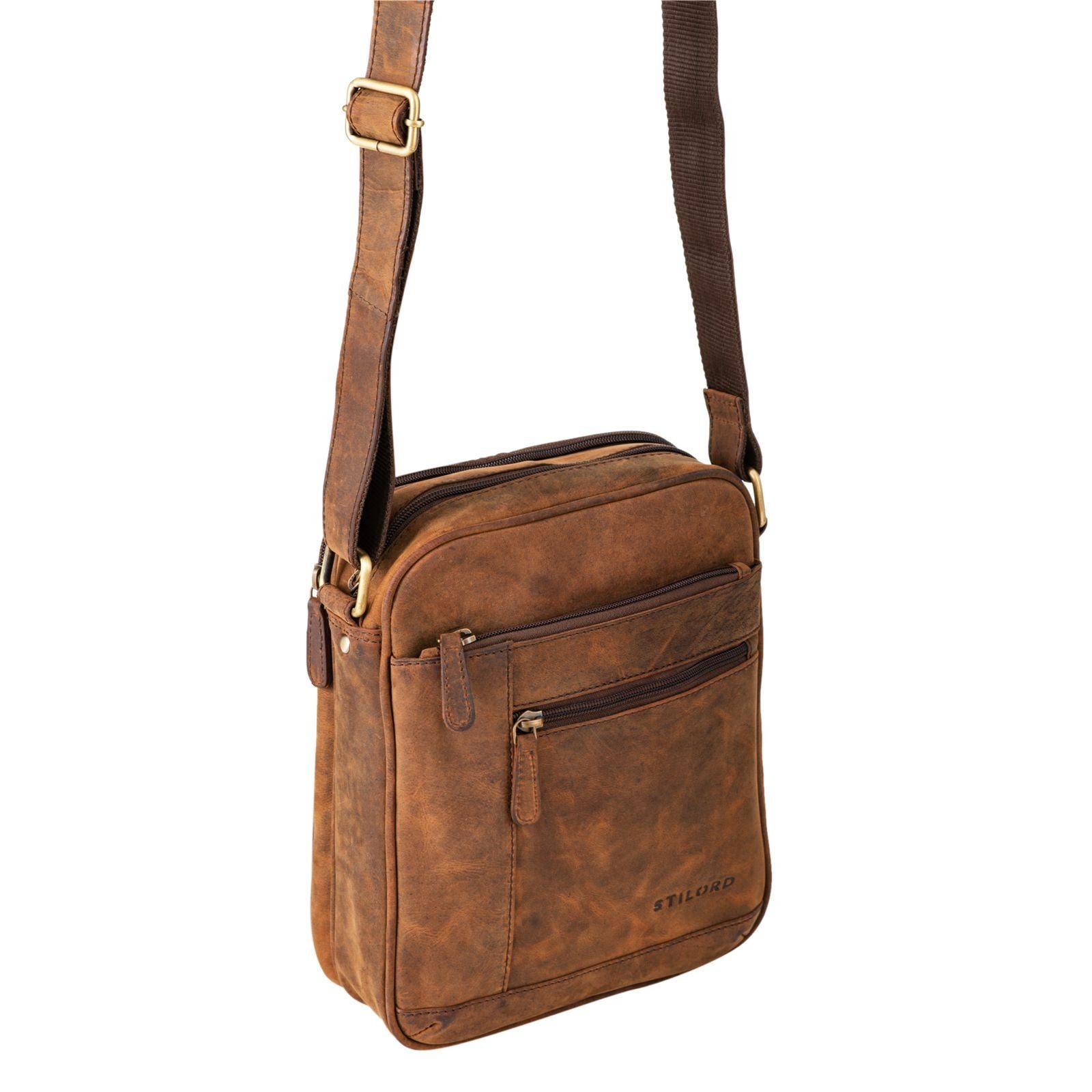 STILORD Bag Vintage Leder braun Herrentasche klein colorado "Diego" - Messenger
