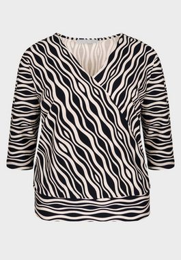 bianca Print-Shirt WALLY mit angedeuteter Wickeloptik und modernem Print