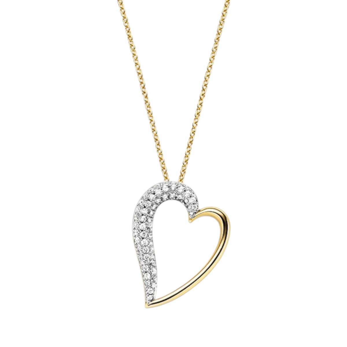 VIVENTY Kette mit Anhänger Halskette mit Anhänger Herz Zirkonia Silber Vergoldet 786292