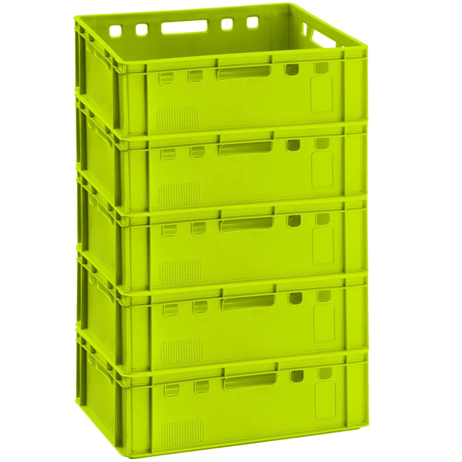 BURI Transportbehälter 5x Fleischkiste E2 Metzgerkiste Lagerkiste Eurobox lebensmittelecht, (5-St)